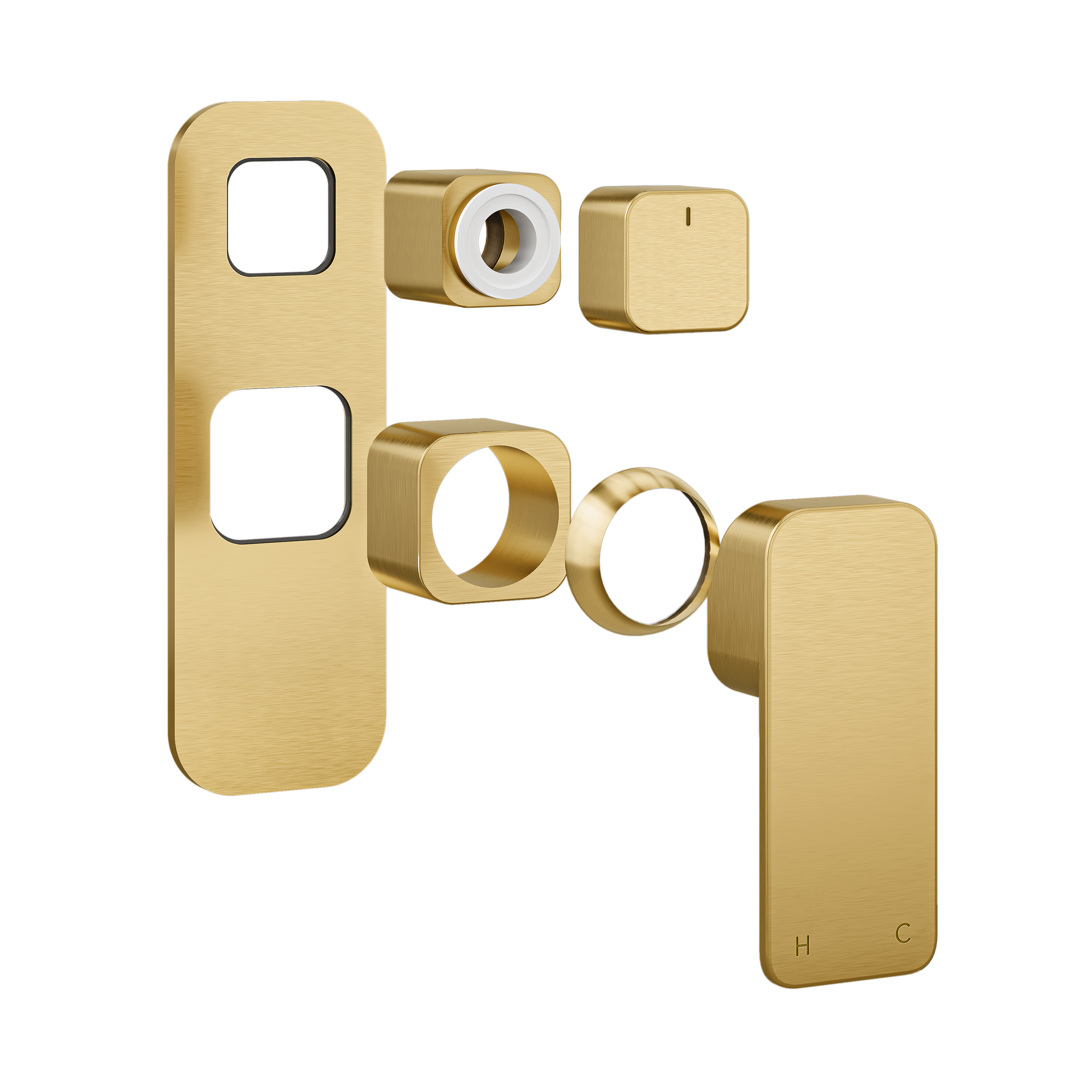 Nesso Top Shower Diverter Handle Kit - Brushed Brass