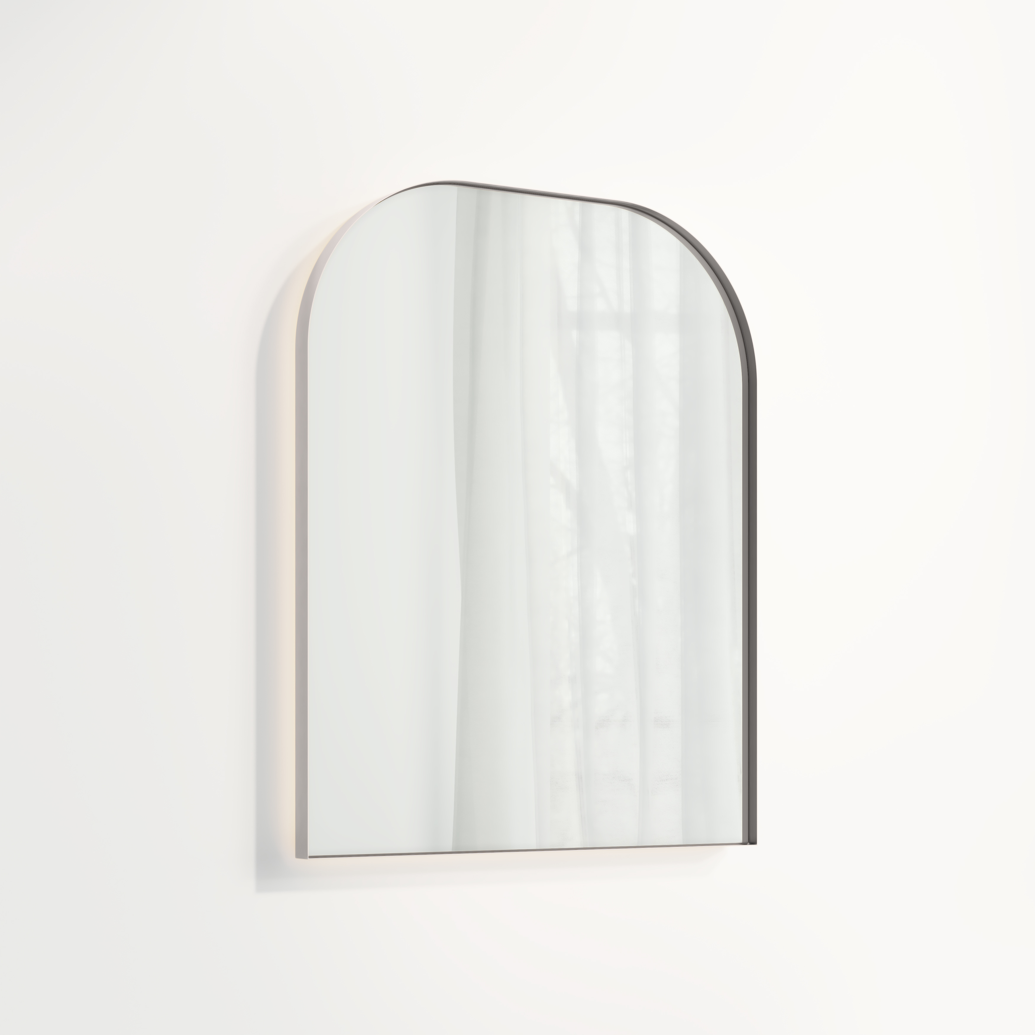 Arch Wall Mirror LED 600 x 750mm - Stainless Steel