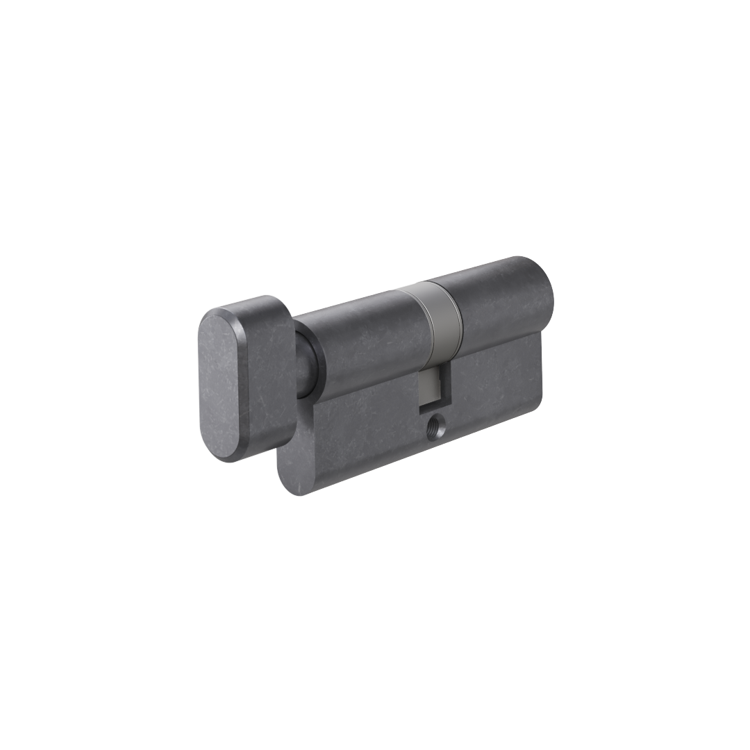 Euro Cylinder Single (Key/Turn) 70mm - Antique Slate
