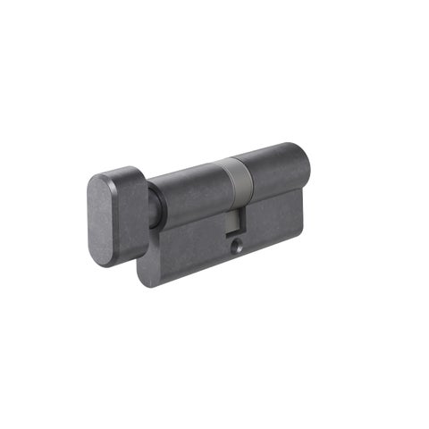 Euro Cylinder Single (Key/Turn) 70mm - Antique Slate