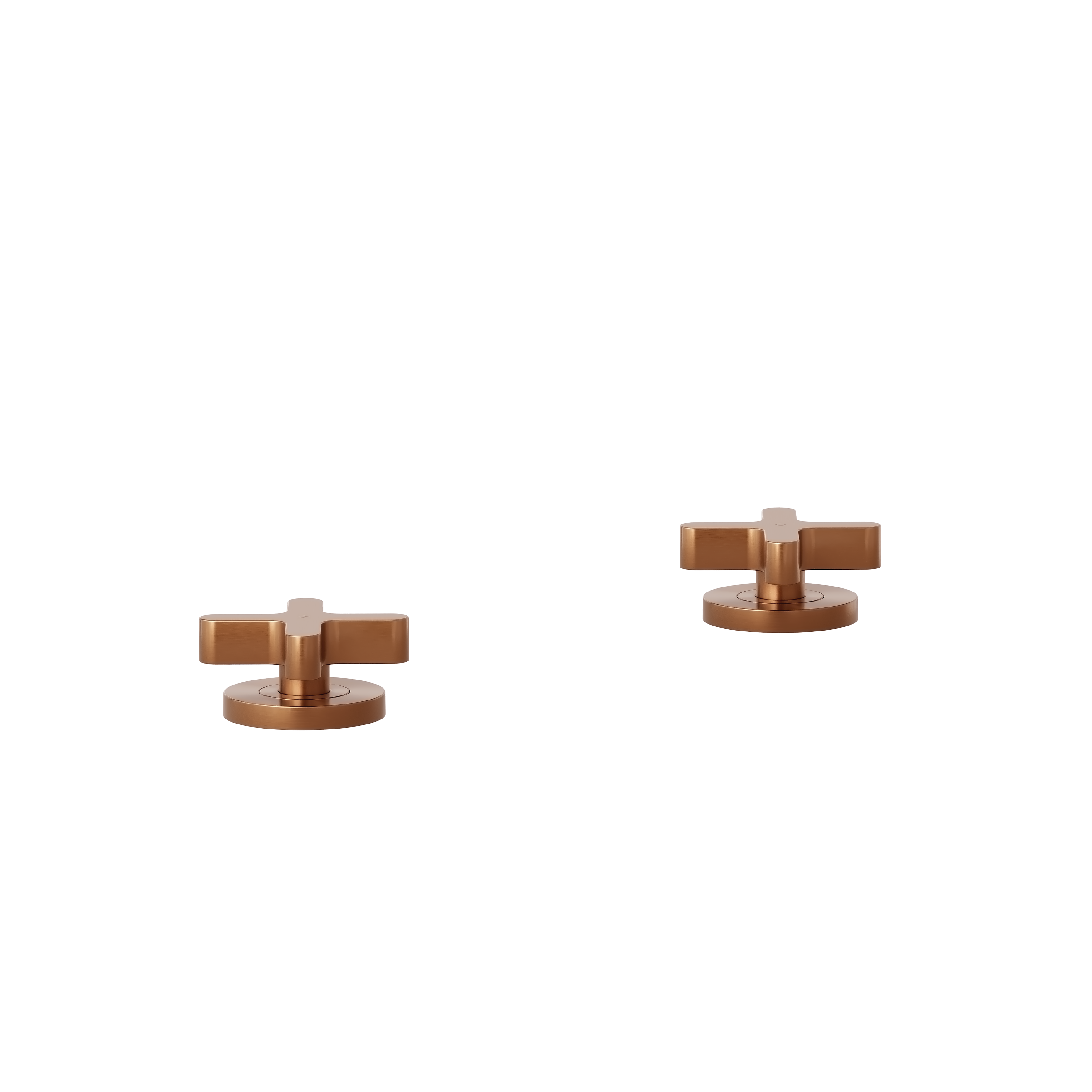 Cross Assembly Bench Mounted Taps - Brushed Copper