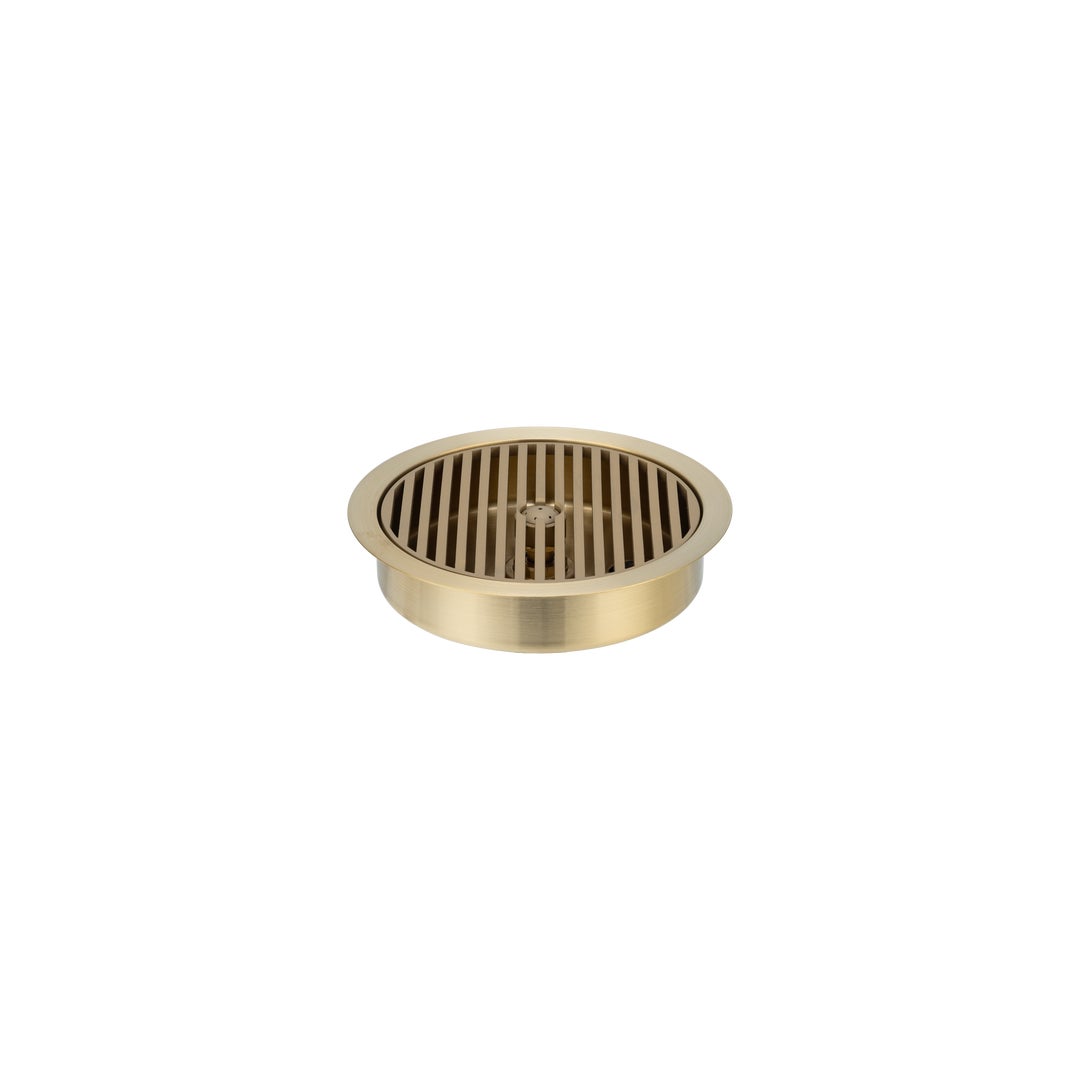 Glass Cleaner with Drain - Brushed Brass