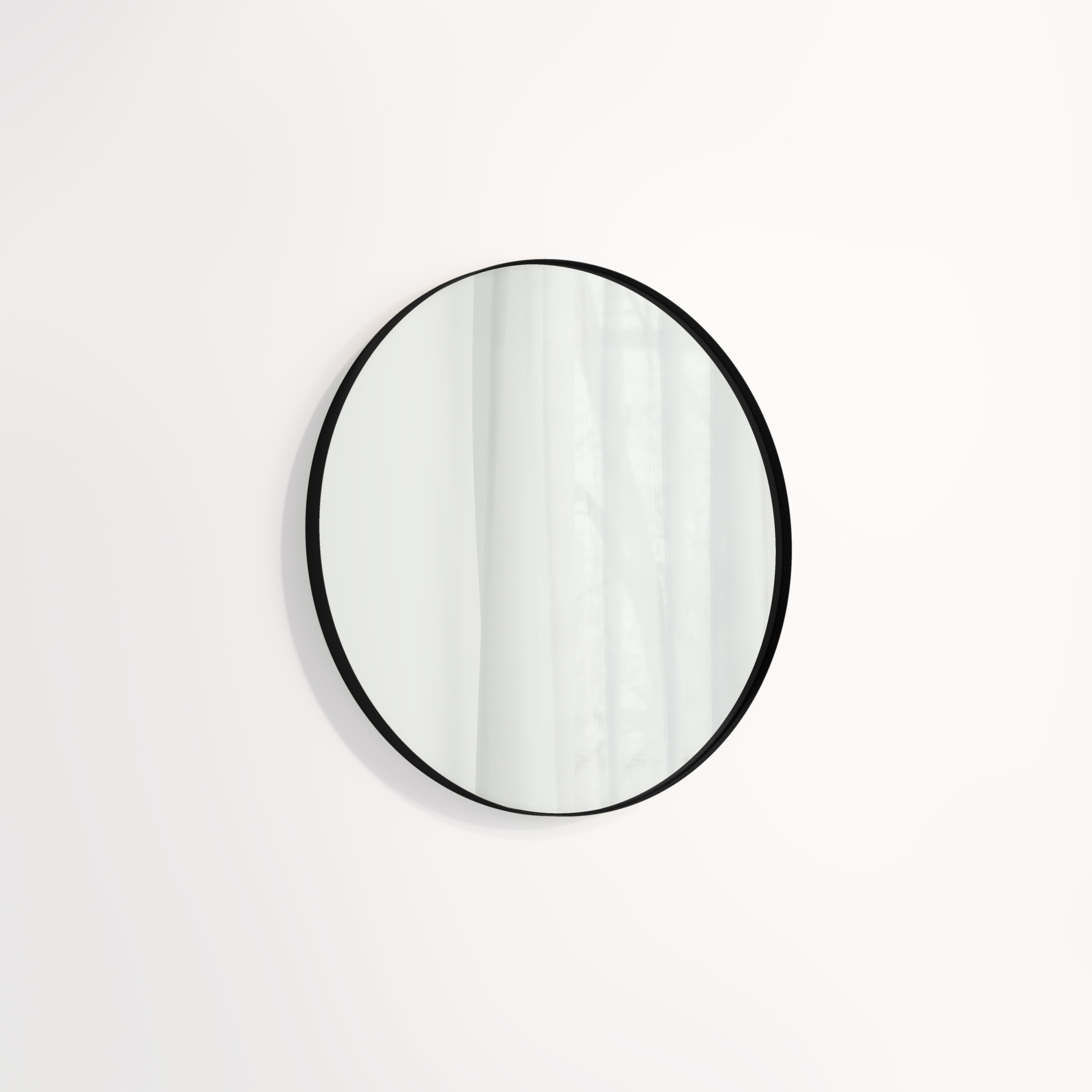 Round Mirror 600mm - Matte Black