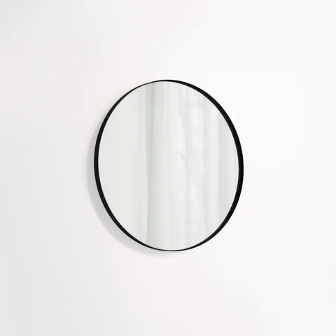 Round Mirror 600mm - Matte Black