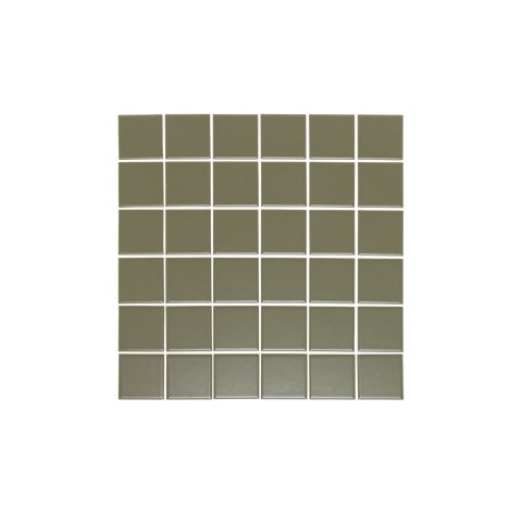Atami Small Square Mosaic Tile - Olive Green