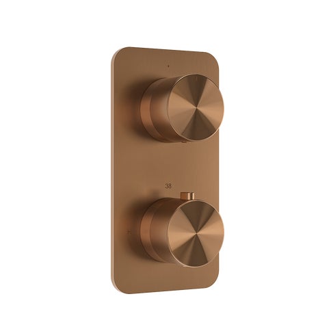 Milani Thermostatic Shower Mixer - Single Function - Brushed Copper