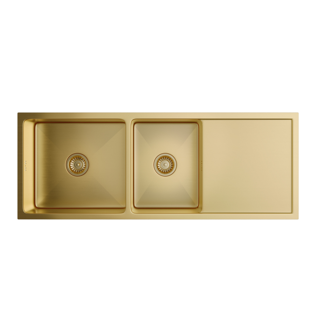 Ontario - Double Sink - Brushed Brass (Overflow)