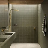 Shower Full Shot NESSO Shower Arm-Robe Hook BB with towel