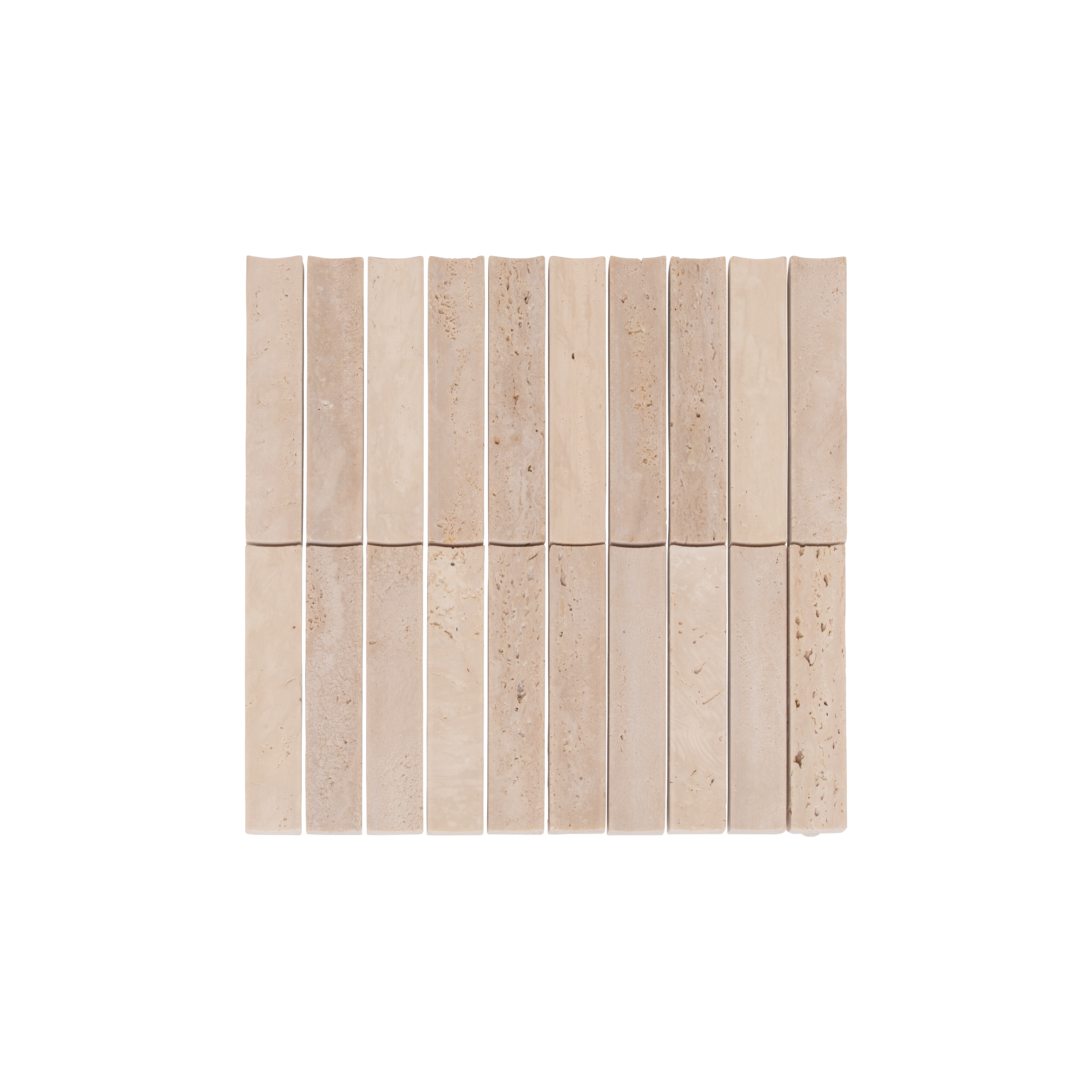 Ravenna Travertine Inverted Finger Mosaic Tile