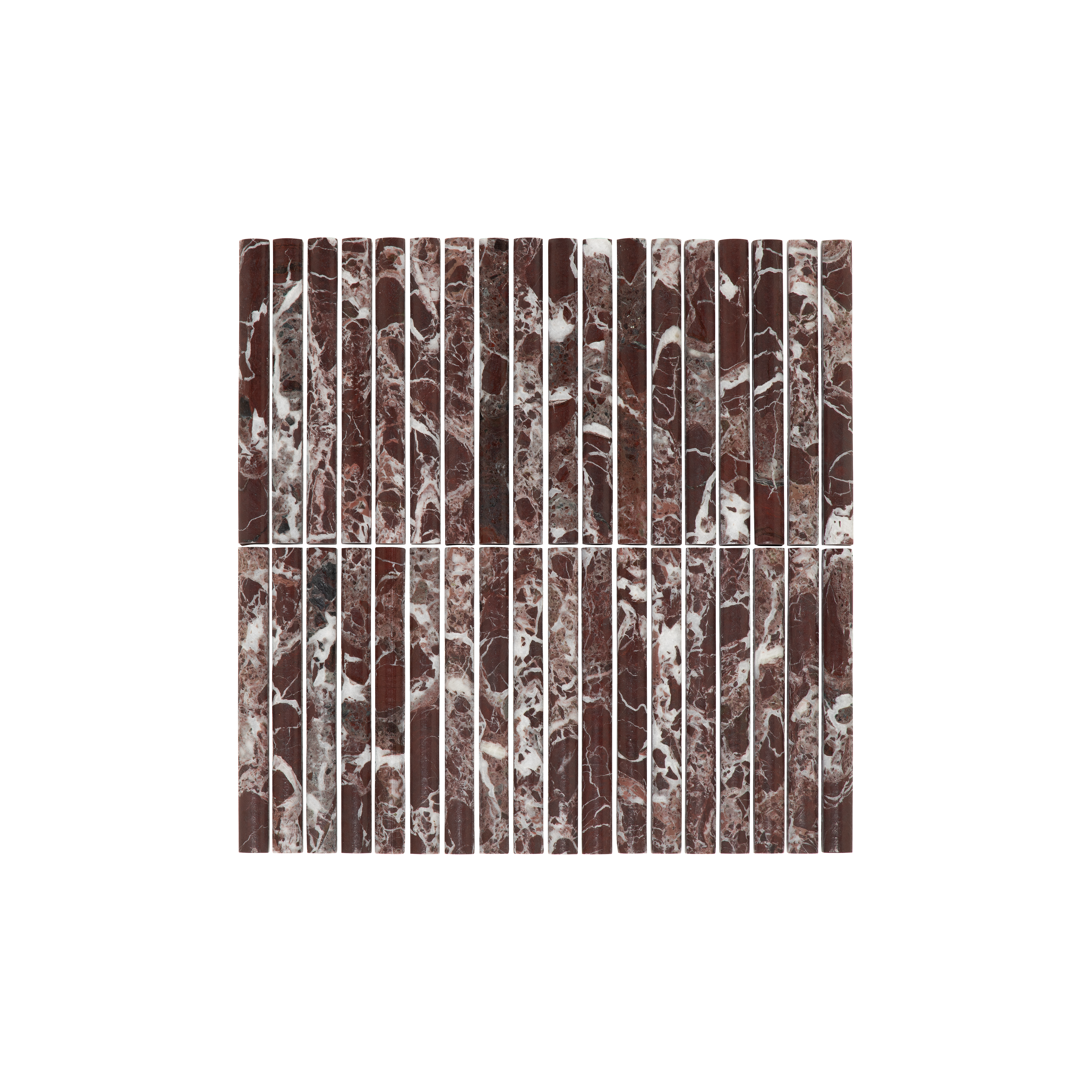 Rosso Levanto Rounded Finger Mosaic Tile