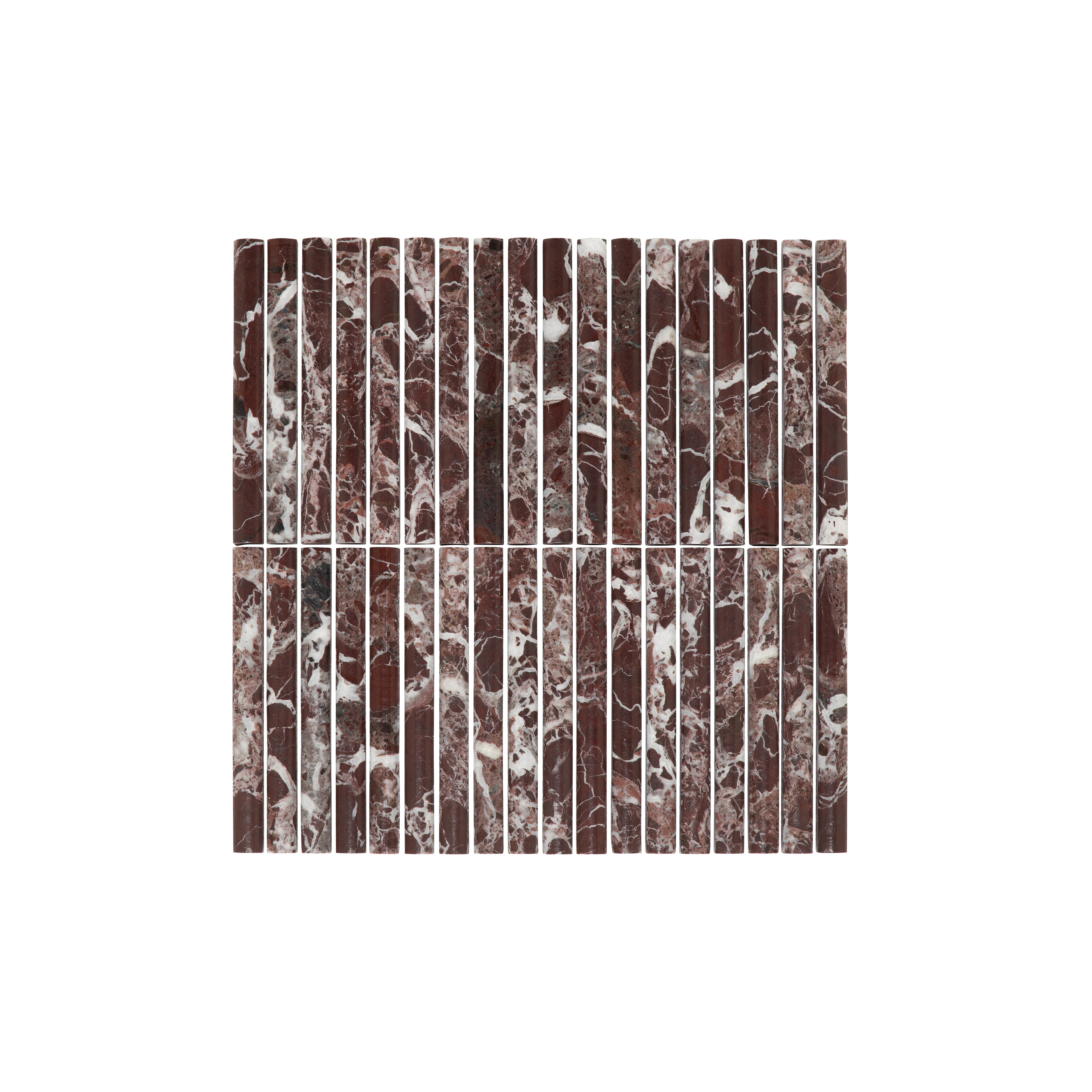 Rosso Levanto Rounded Finger Mosaic Tile