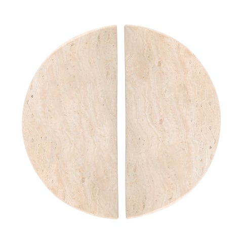 Travertine Half Moon Entry Door Pull (Pair)