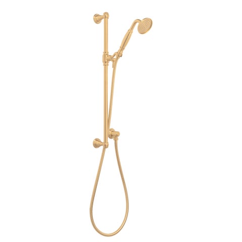 Kingsley Hand Shower Rail Set - Tumbled Aged Brass