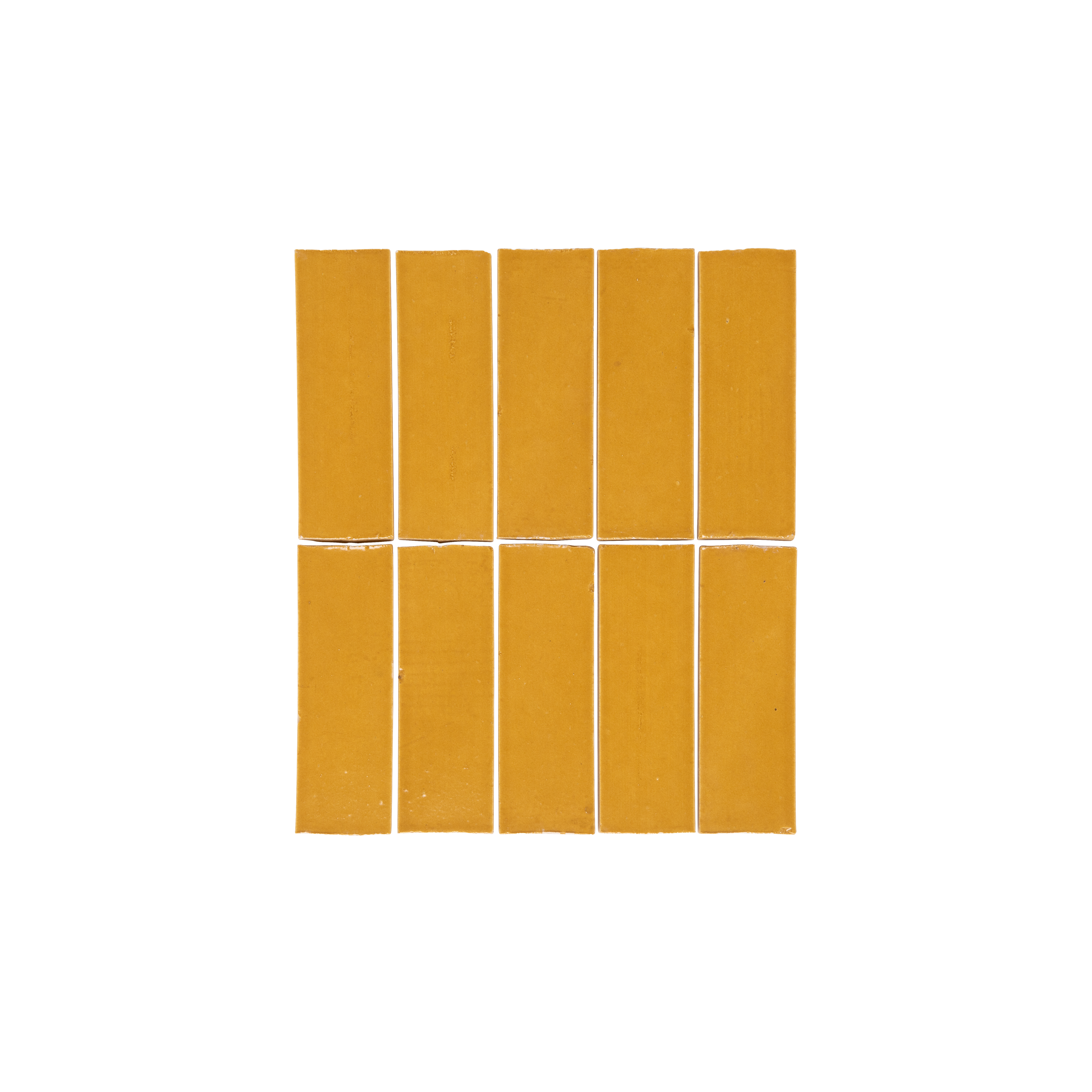 Rommani Handmade Zellige Rectangle Tile - Saffron Yellow