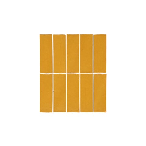 Rommani Handmade Zellige Rectangle Tile - Saffron Yellow