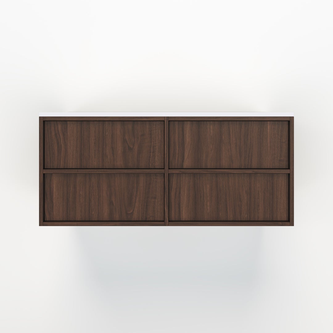 Kasumi 4-Drawer Vanity 1164mm - Dark Oak - 1 Cut-Out