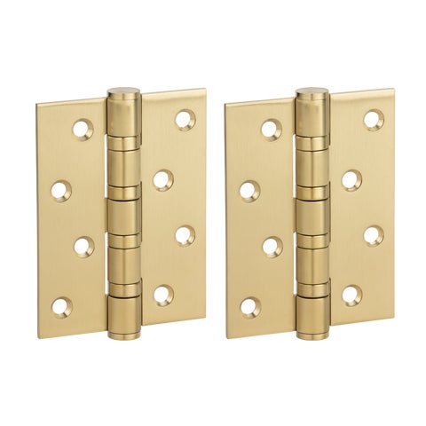 Ellis Butt Door Hinge Pair 100mm - Brushed Brass