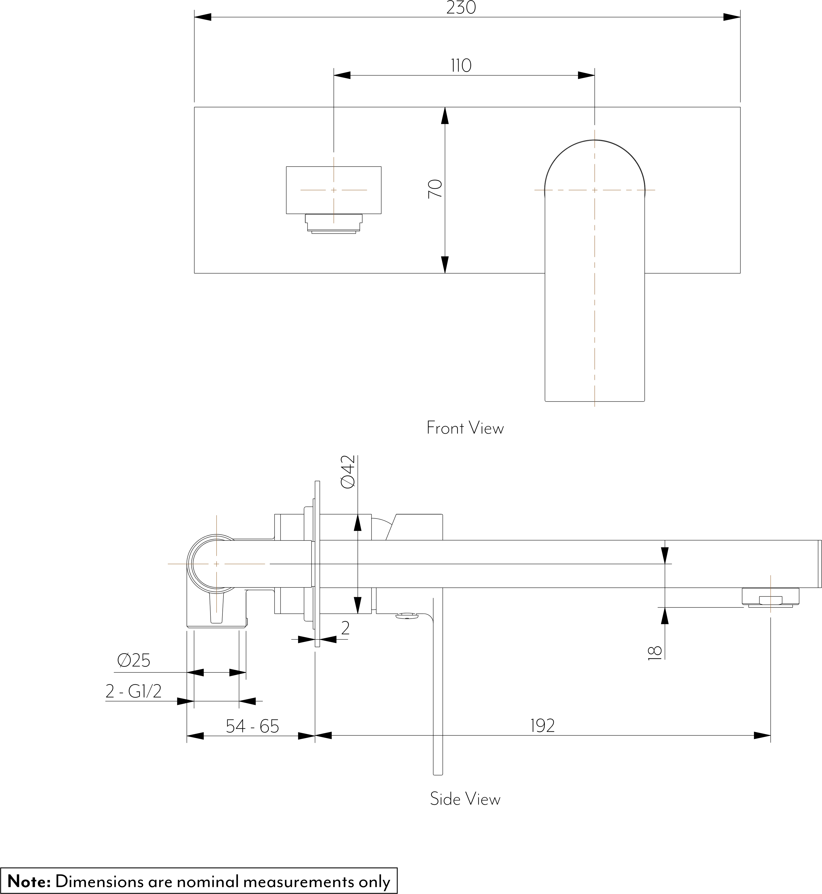 MAGNUS Wall Mounted Mixer SPEC-01
