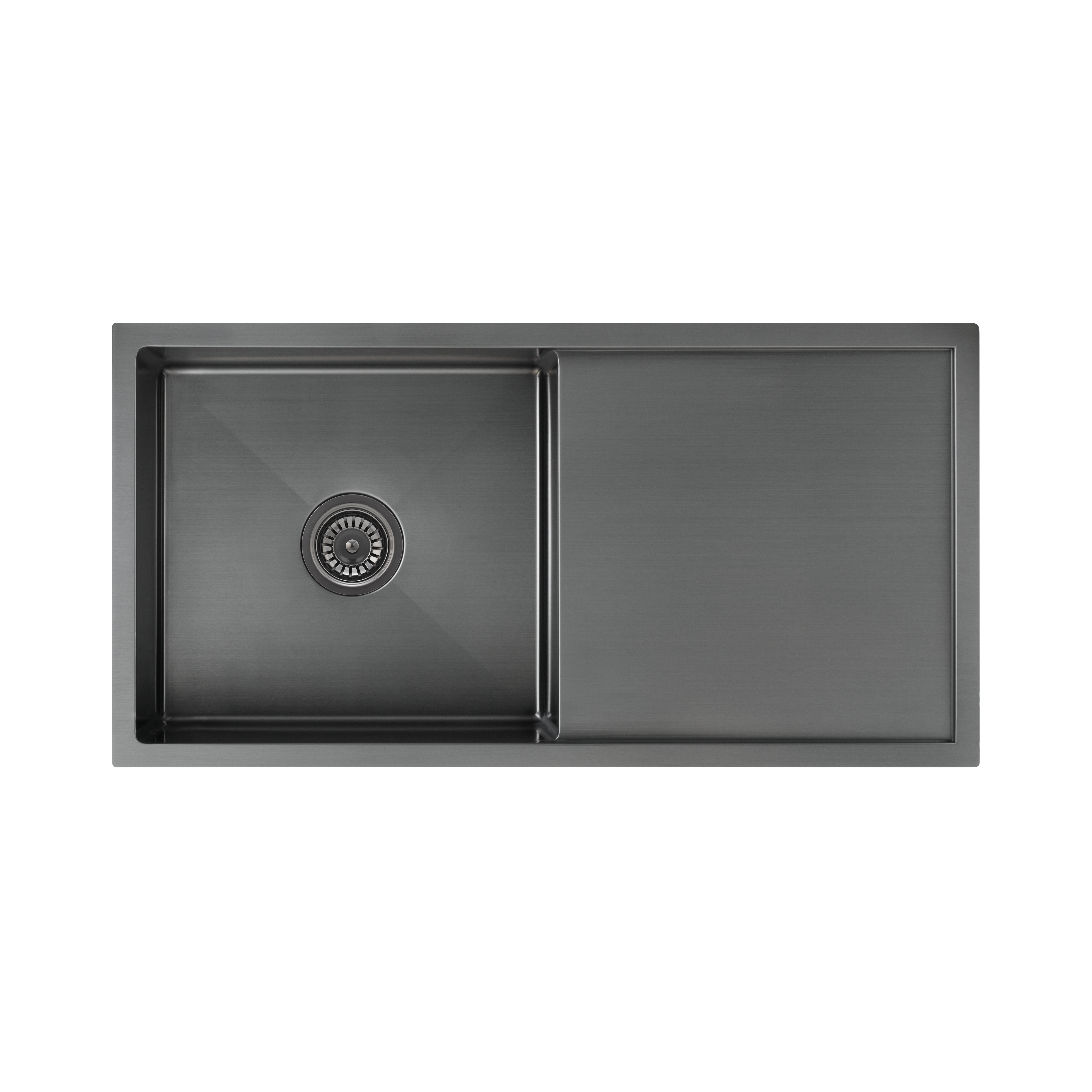 Jai Single Kitchen Sink 880mm - Brushed Gunmetal