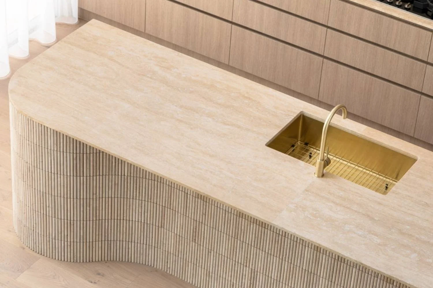 Best Tapware Brushed Brass Kitchen Mixer Shape