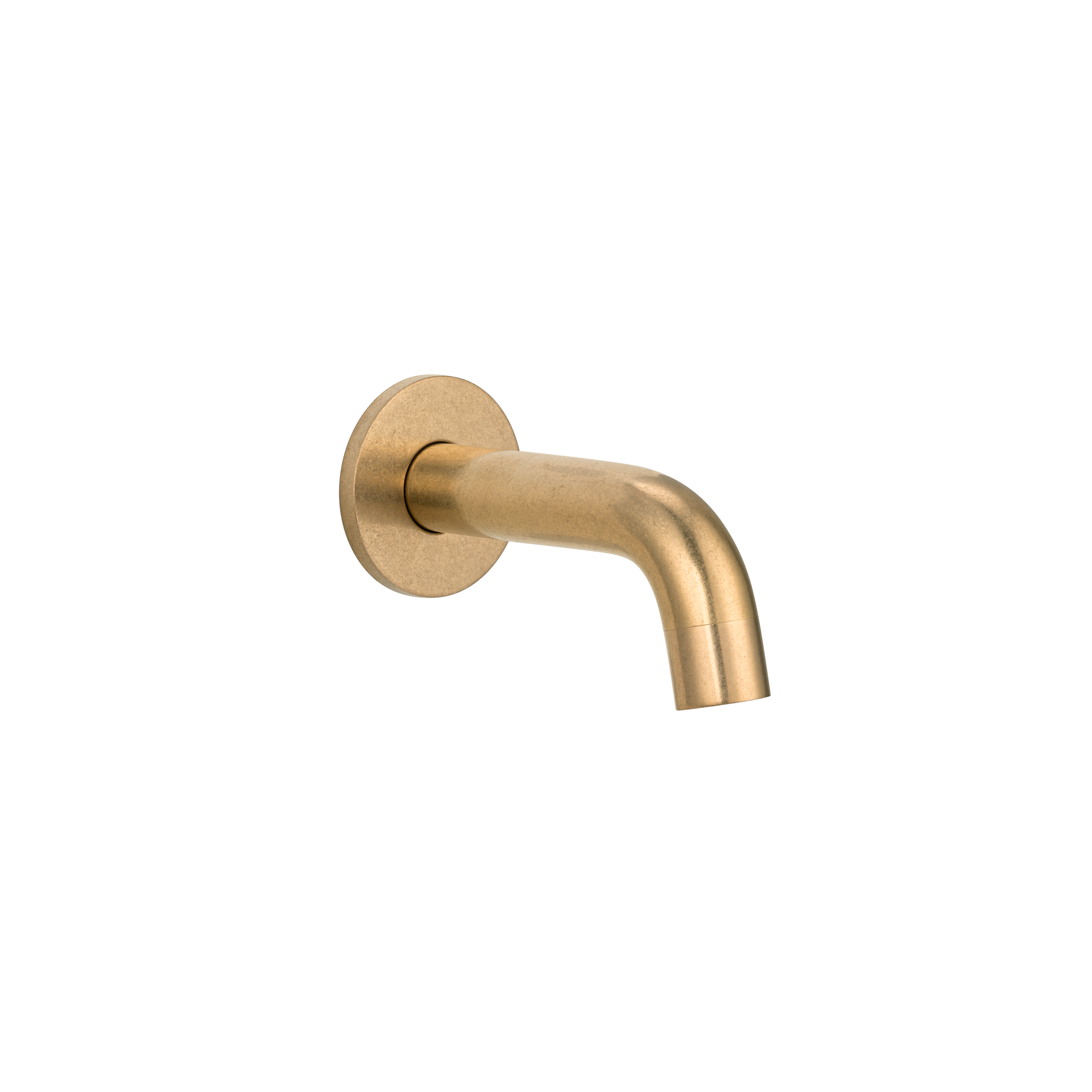 18786 - Mini Wall-Mounted Spout Side Tumbled Aged Brass