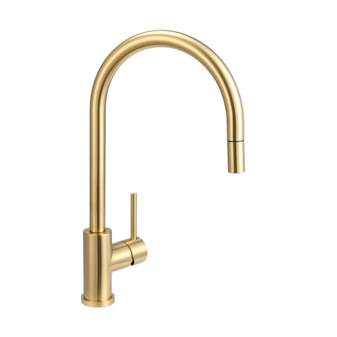 Elysian Commercial Pull-Out Kitchen Mixer - Brushed Brass