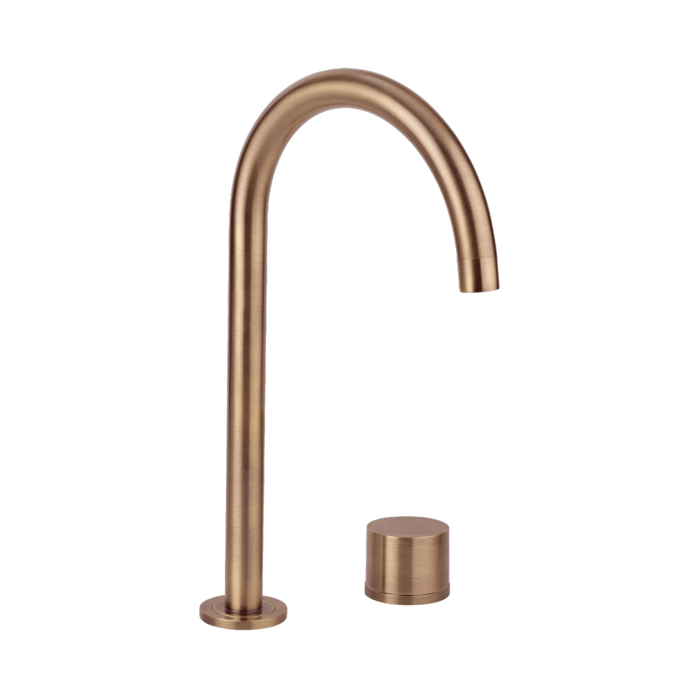 Milani Swivel Bench Mounted Mixer Set - Brushed Copper