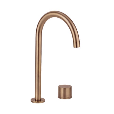 Milani Swivel Bench Mounted Mixer Set - Brushed Copper