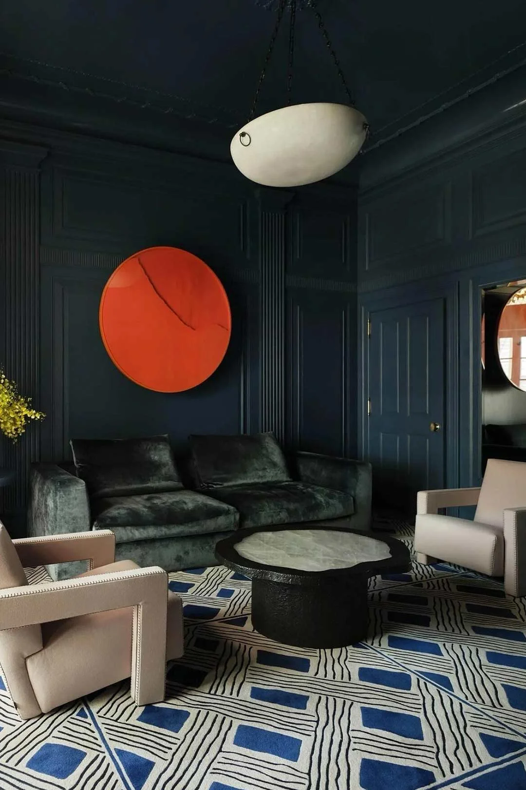 maximalism-home-decor-navy-dark-green-living-space