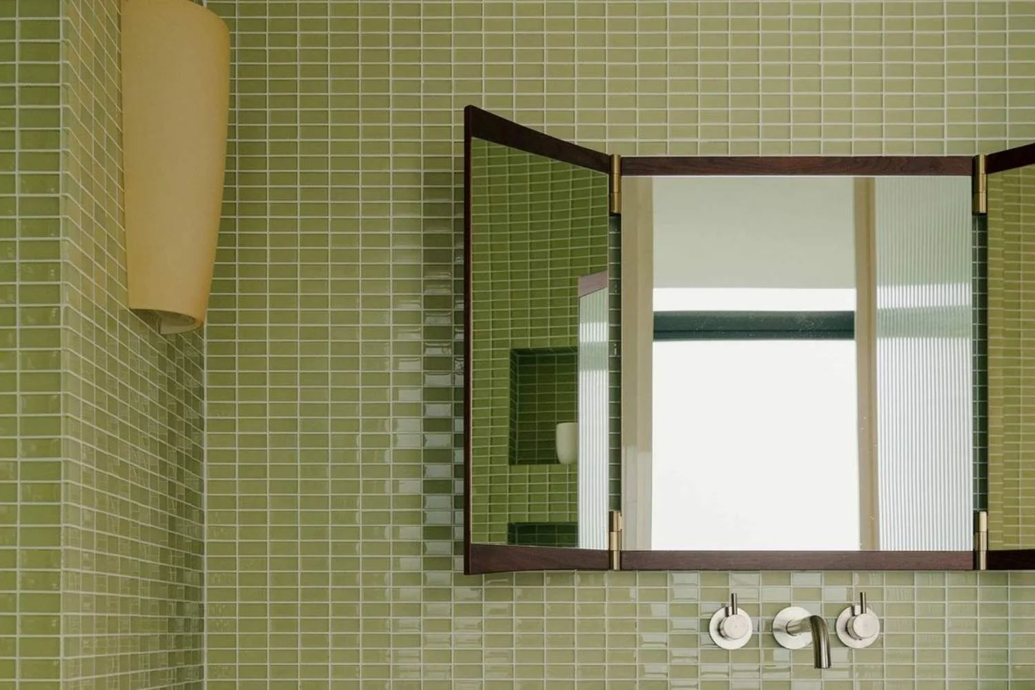 Bathroom Lighting Ideas Wall Sconce Yellow Green Tile