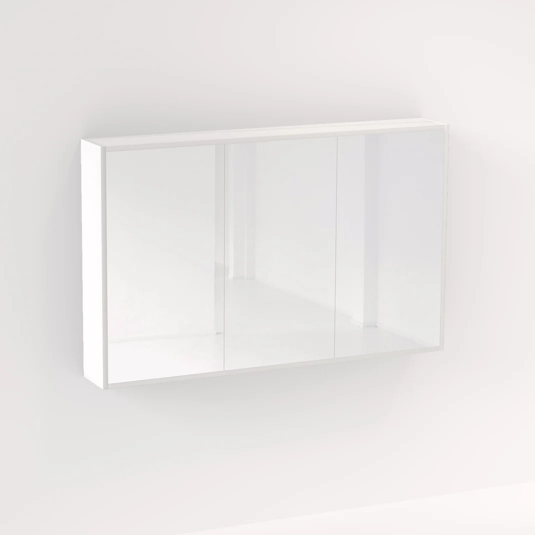 Myra 3 Door Mirror Cabinet 1278mm - Matte White 2PAC - Feature