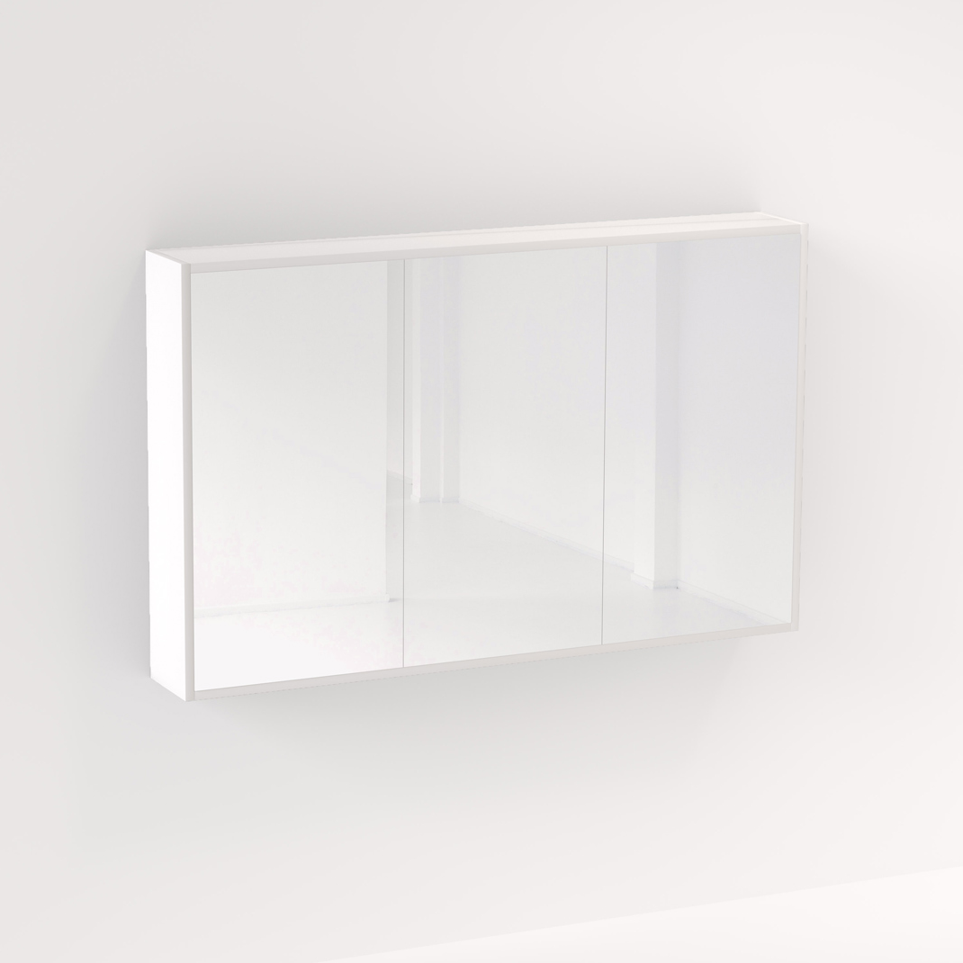 Myra 3 Door Mirror Cabinet 1278mm - Matte White