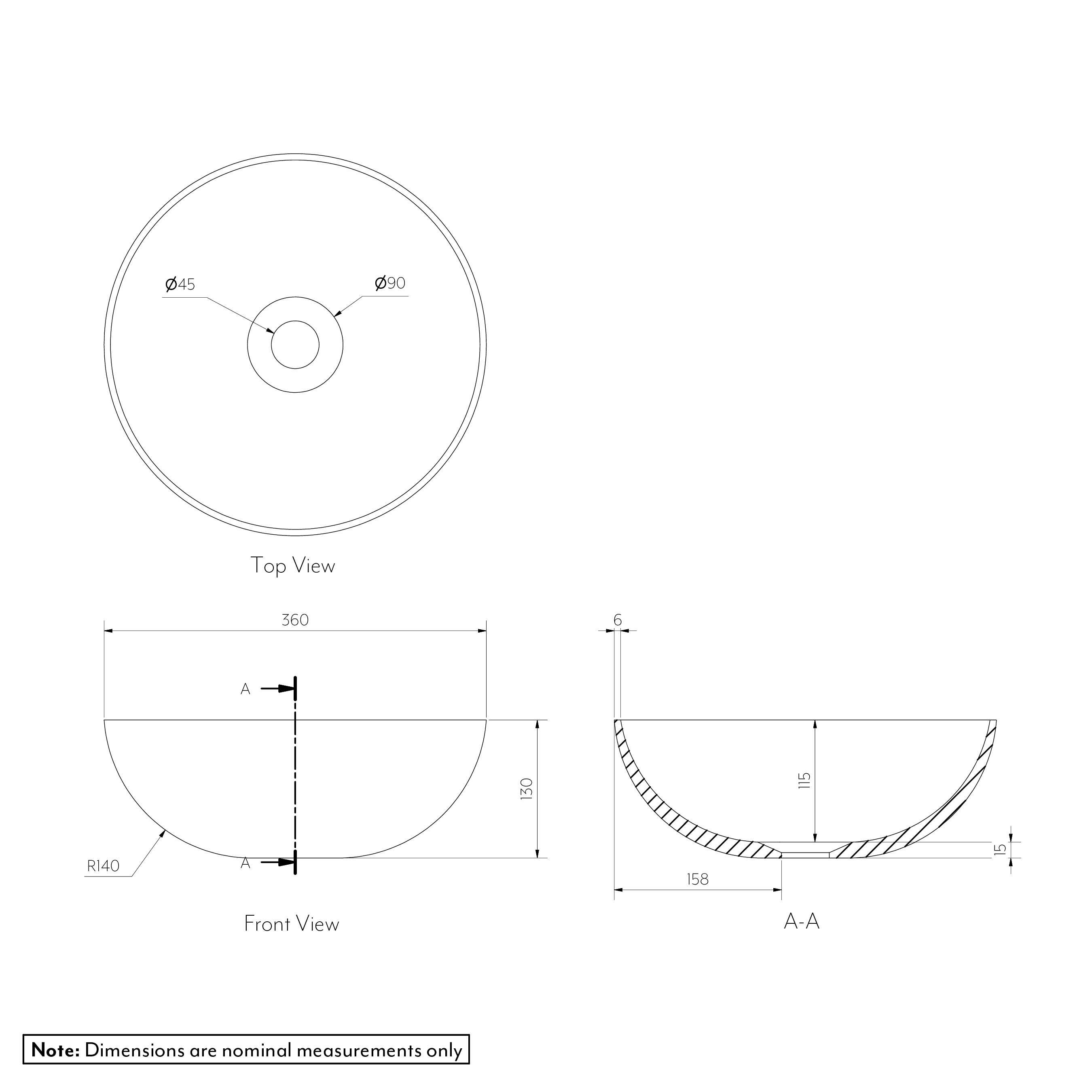 MISKA Thin Basin Sink SPEC