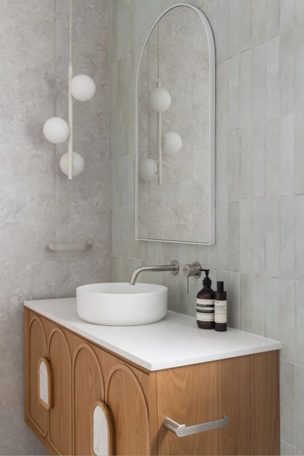 Bathroom Lighting Ideas Pendant White Long Sculptural