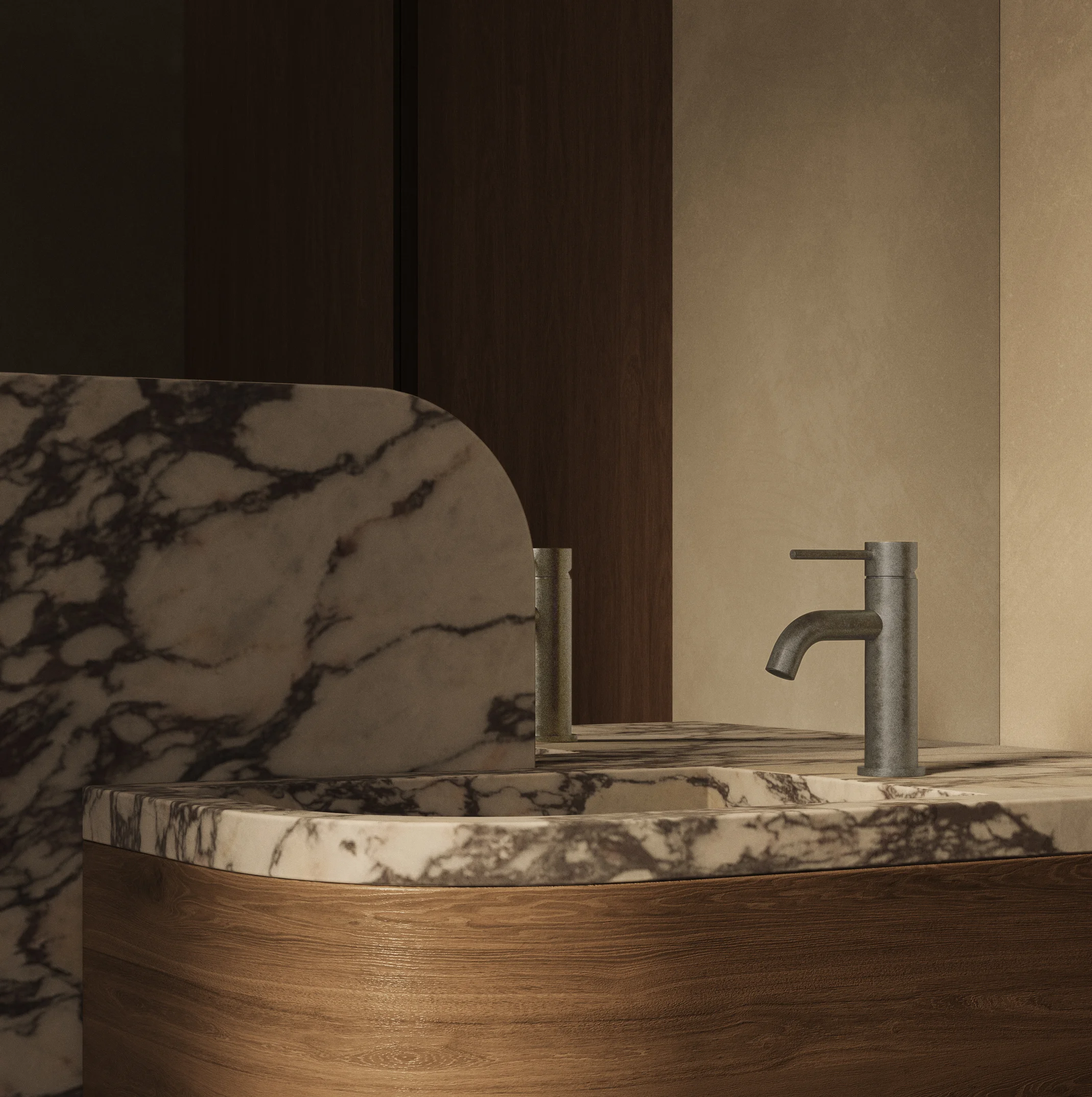 Antique Powder%20Room Vanity-Elysian%20Basin%20Mixer Steel