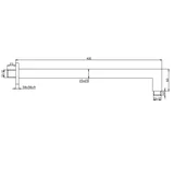 D Eli Shower Arm Square 400mm - Brushed Nickel - Specifications 1