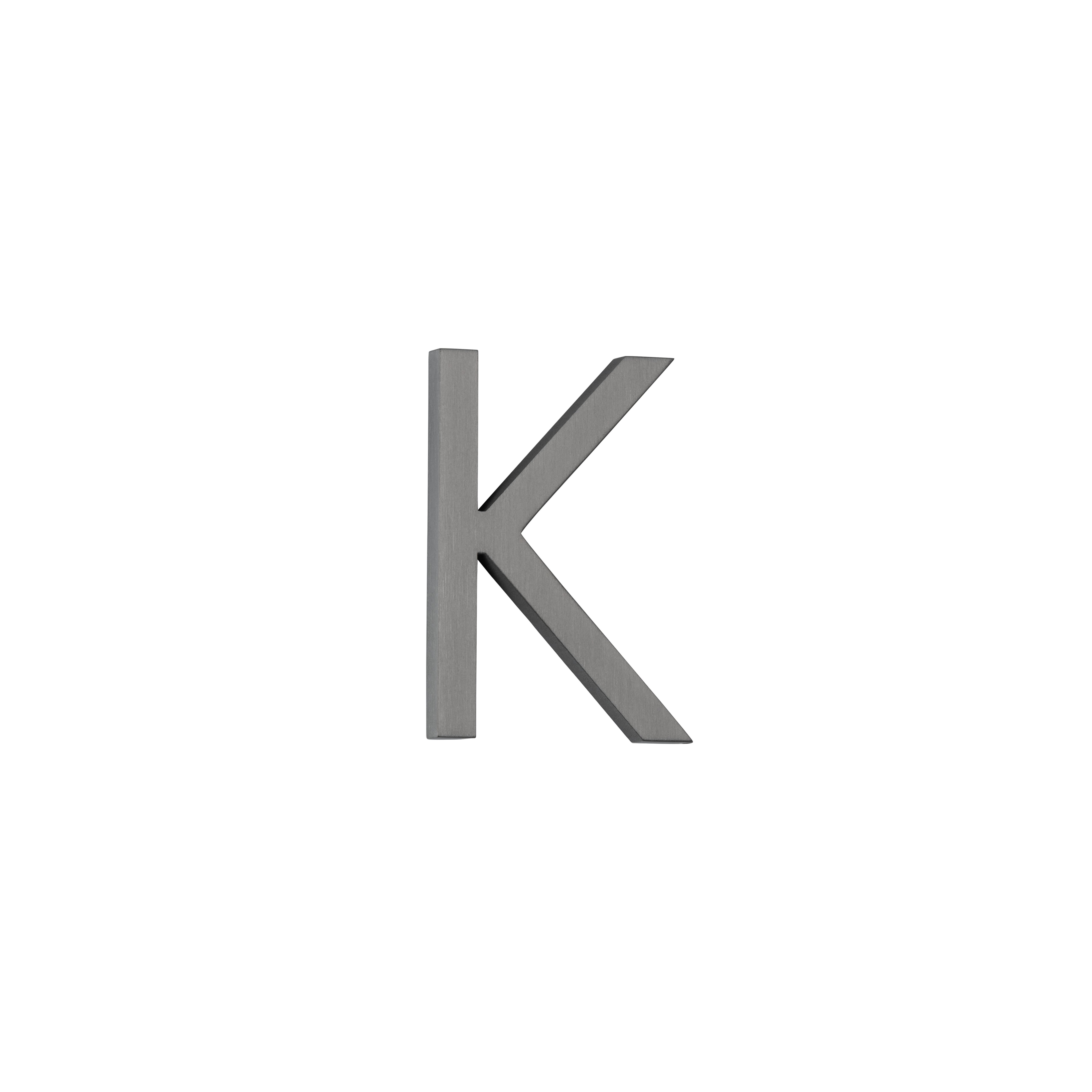 K Letter - 60mm - Brushed Gunmetal