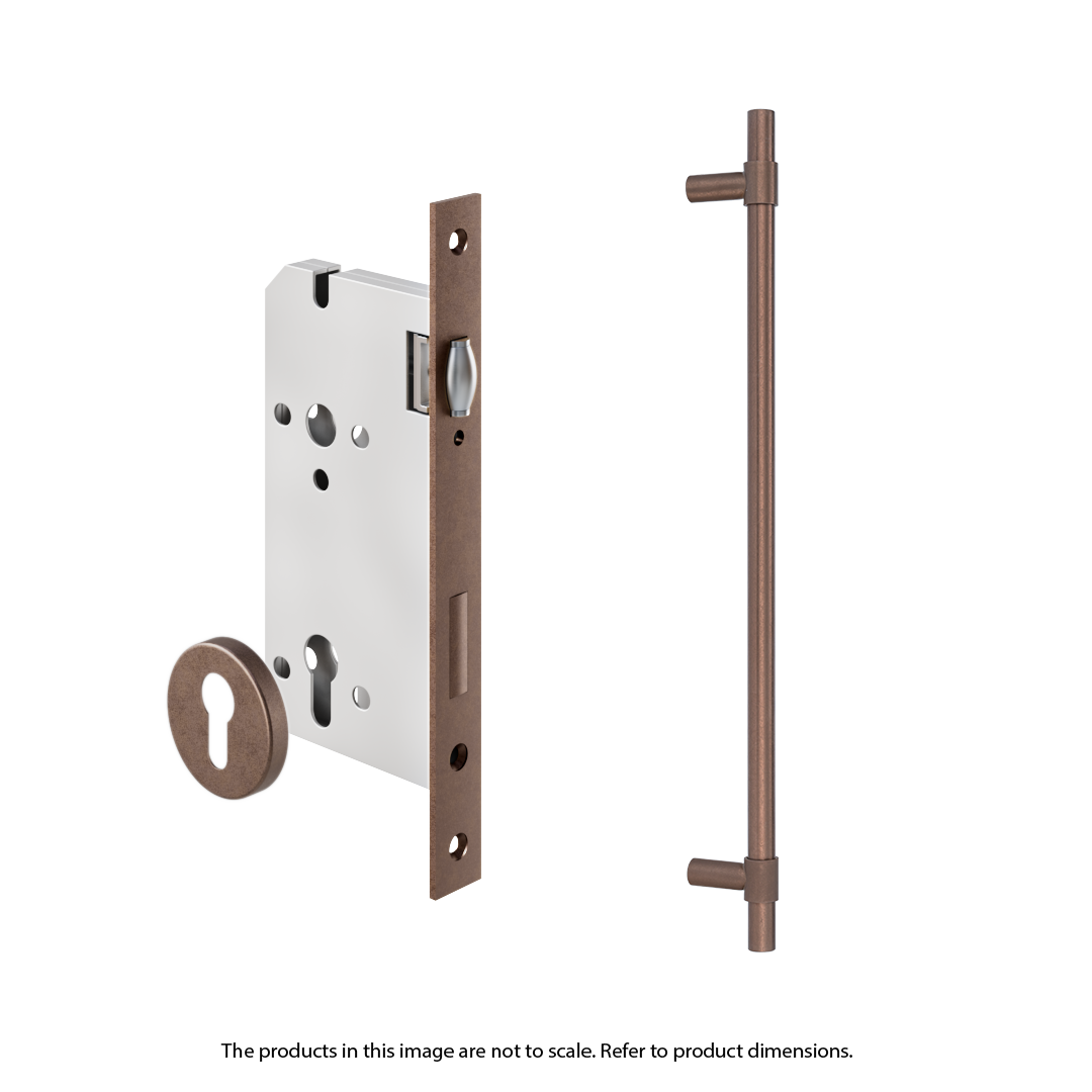 Modi Adjustable Entry Door Pull & Lock Set 600mm - Antique Bronze