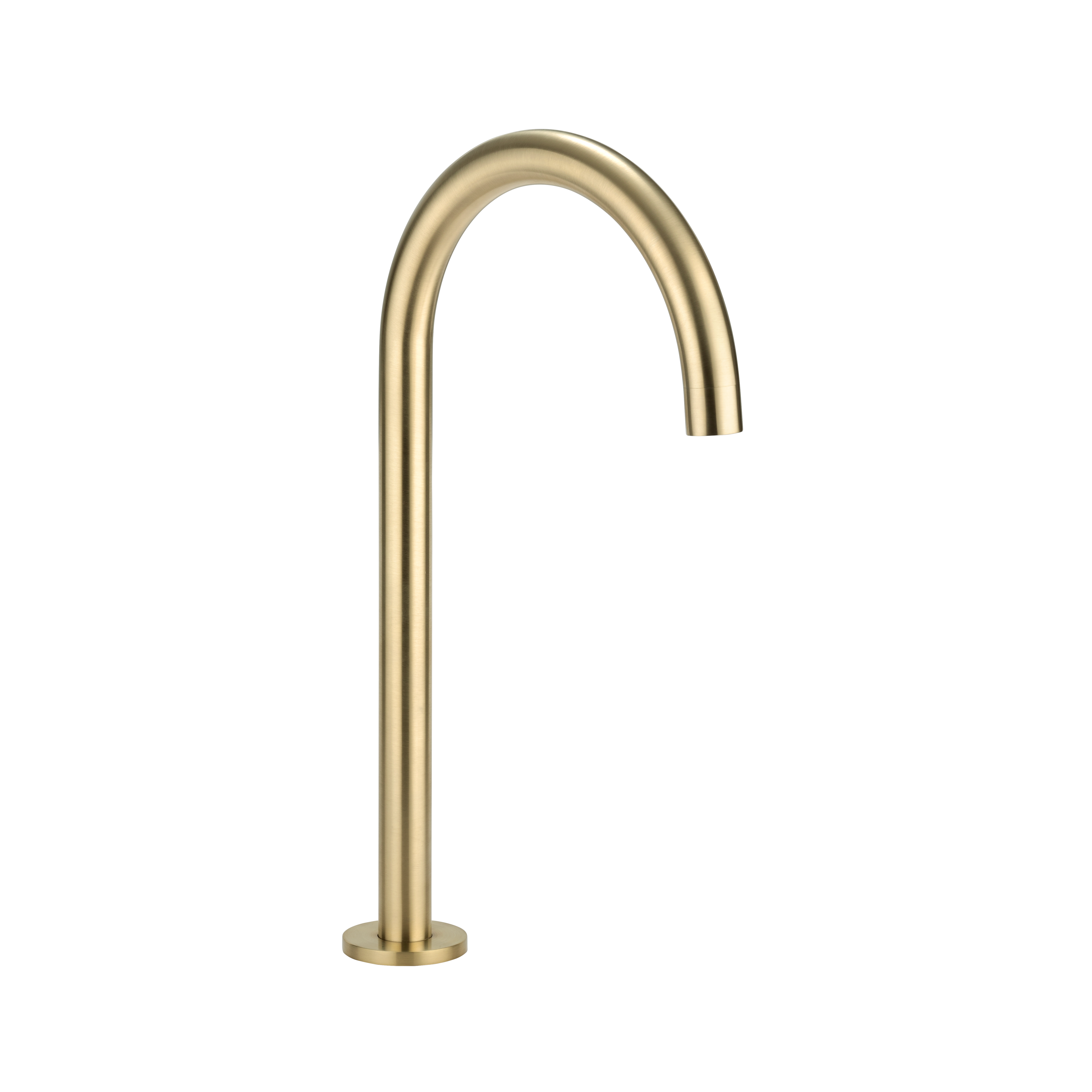 Gooseneck Bench Mounted Swivel Spout - Brushed Brass
