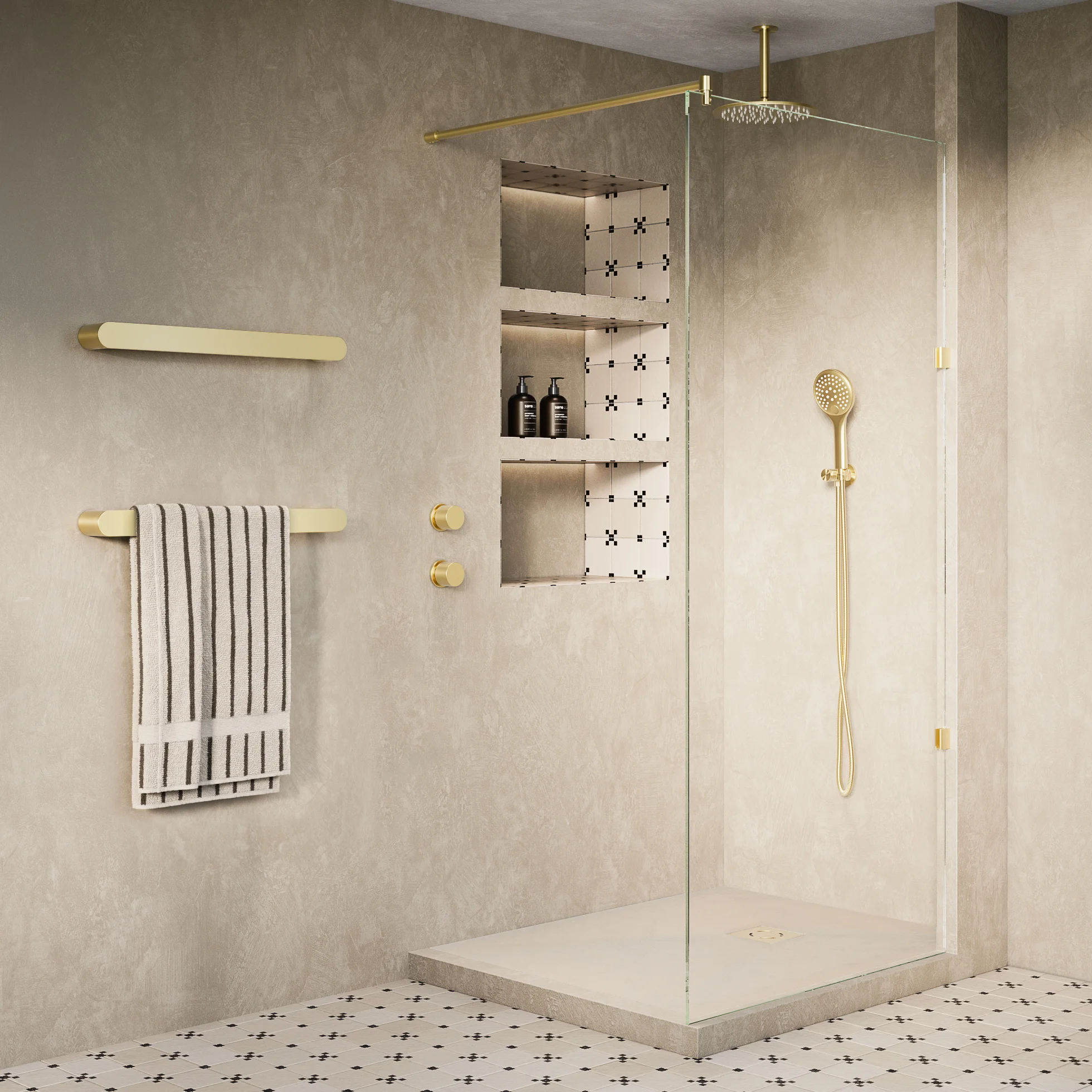 UKShowerTray Creme BB 1000mm 01