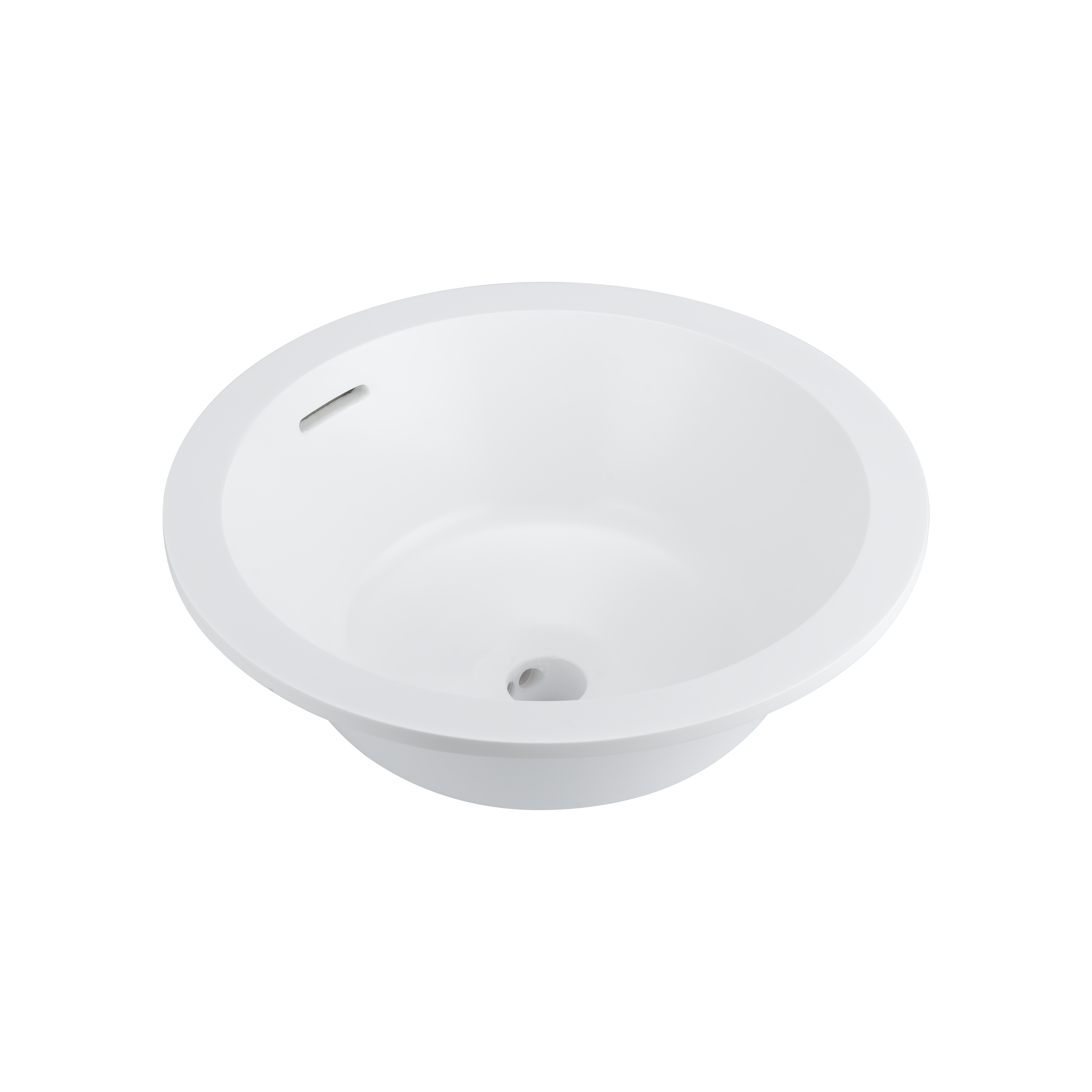 Zuri Undercounter Round Basin - Gloss White (Overflow)