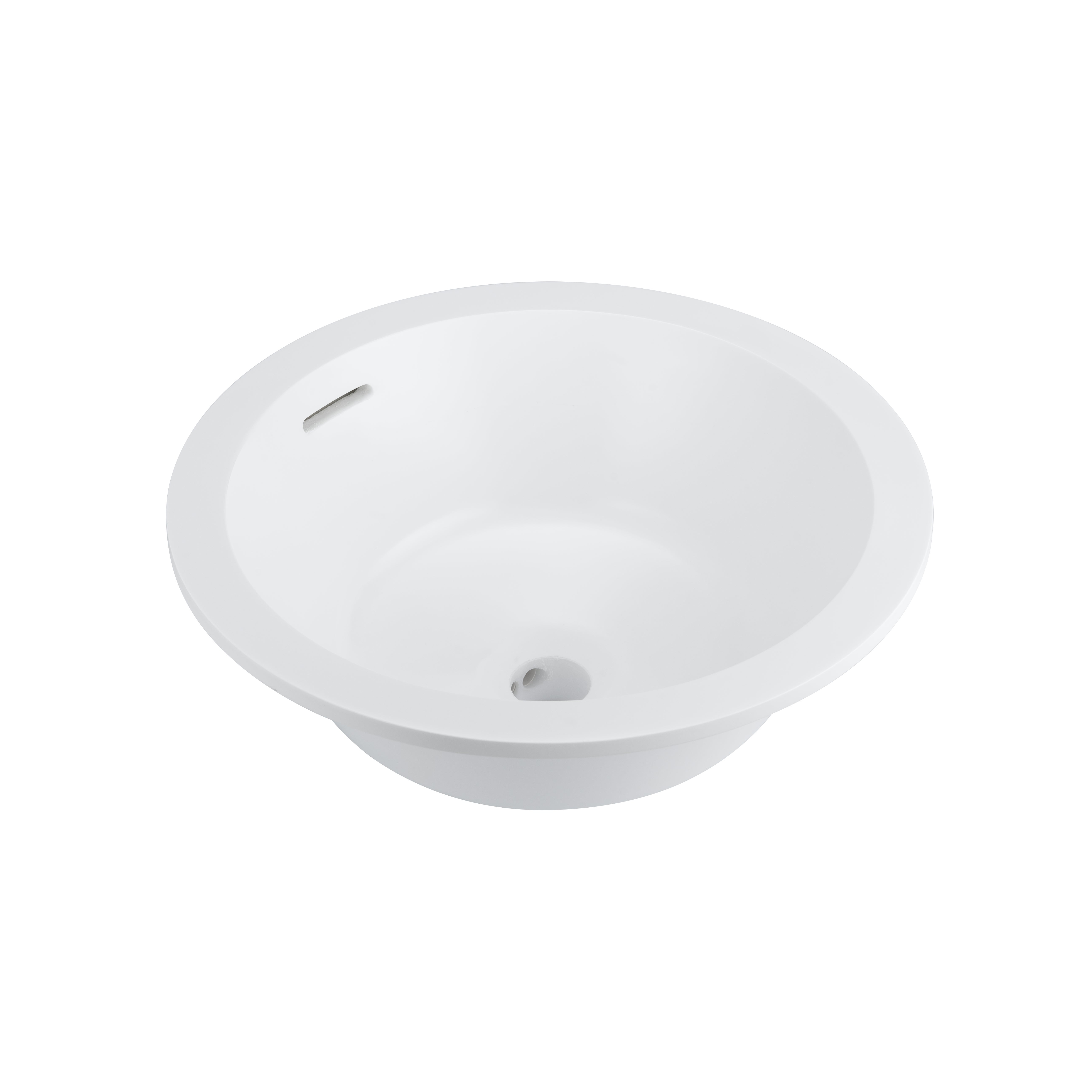 Zuri Undercounter Round Basin - Gloss White (Overflow)