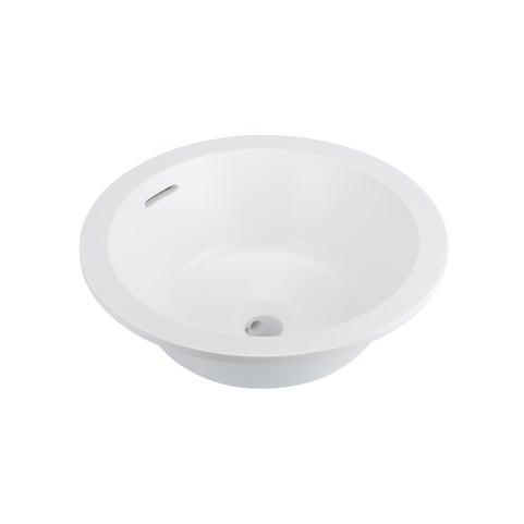 Zuri Undercounter Round Basin - Gloss White (Overflow)