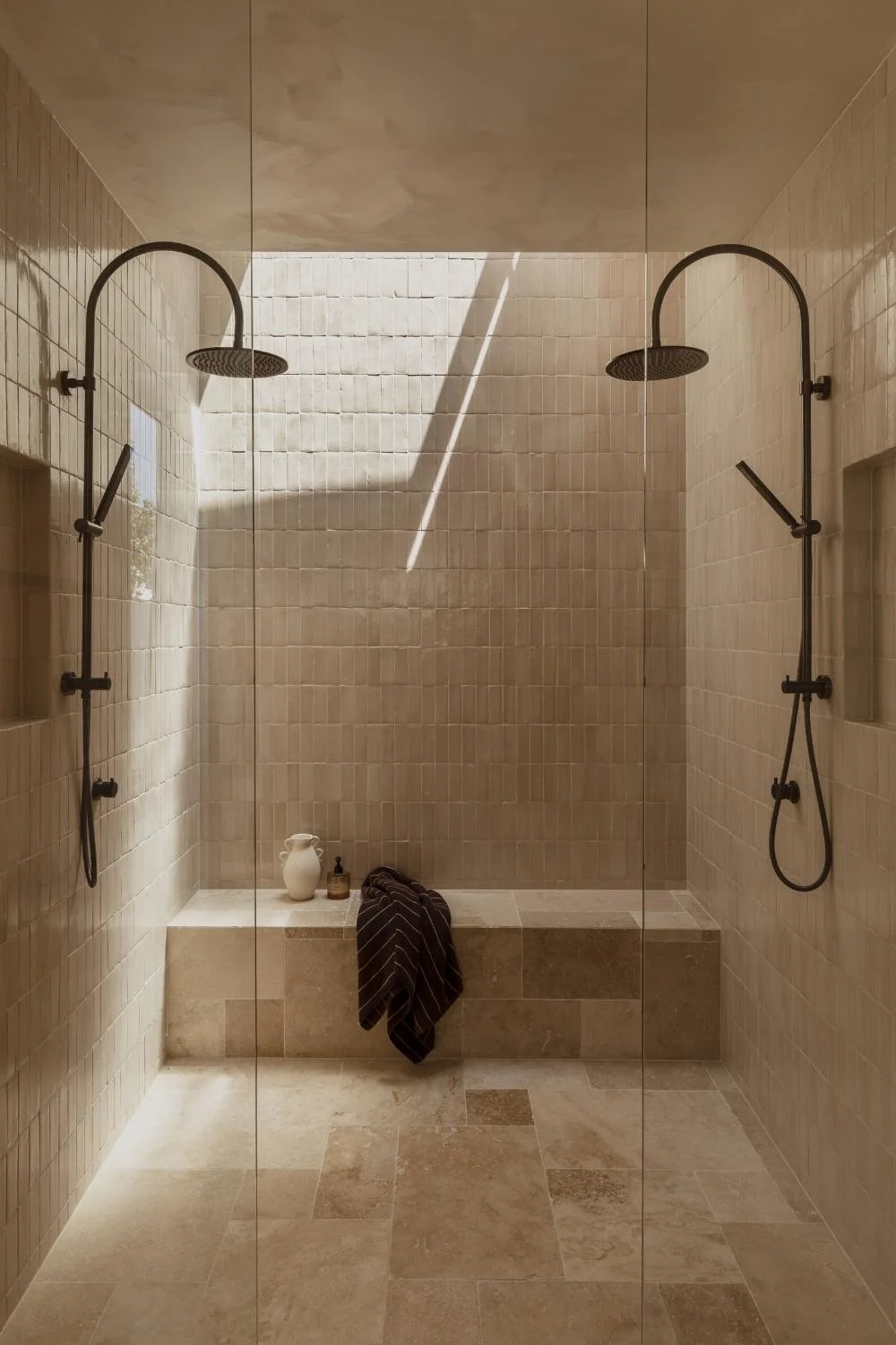 Casa Franc Modern Medeterranian Home Organic Double Shower