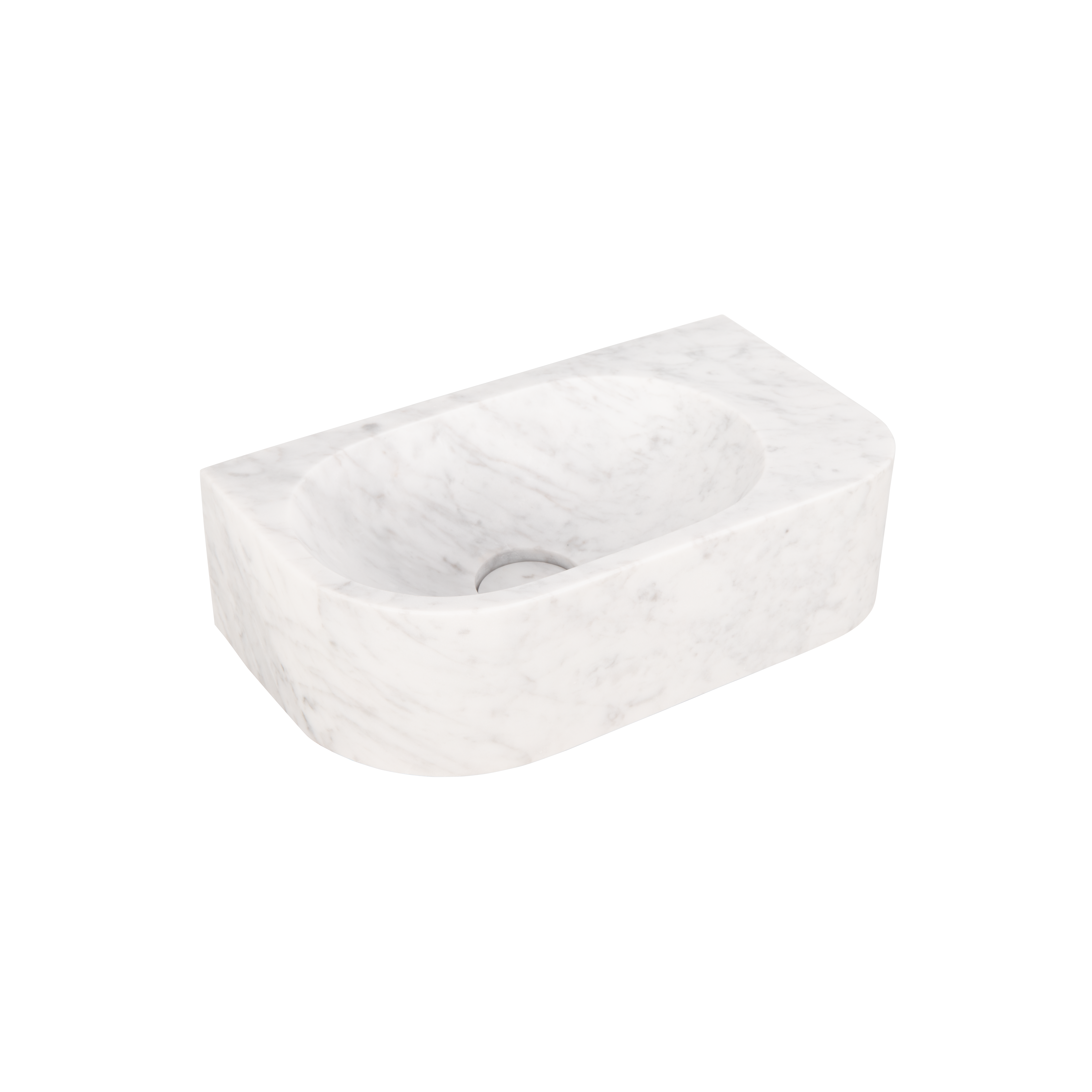 Pedra Wall-Hung Basin 400mm - Carrara Marble