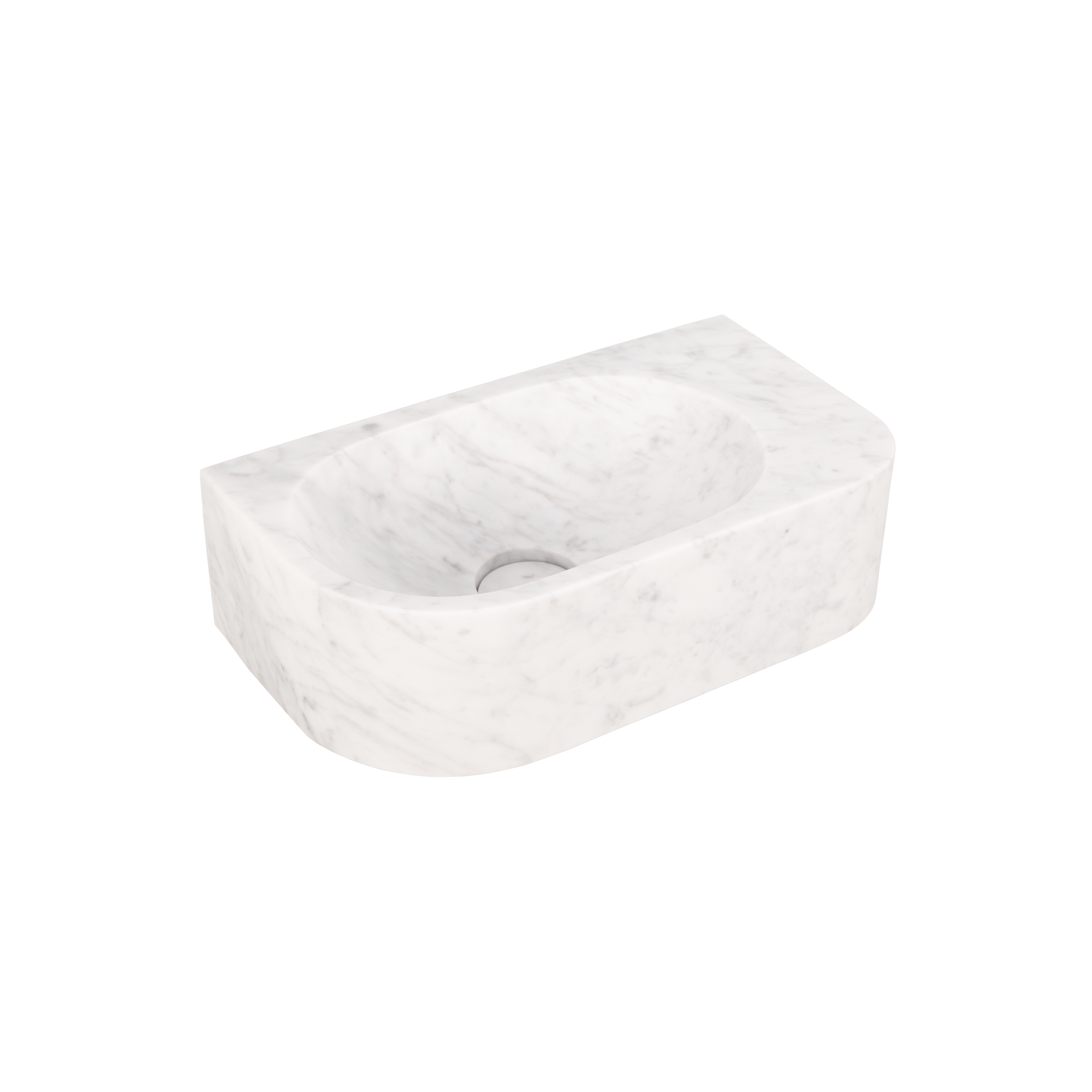 Pedra WallMounted Basin 400mm CarraraMarble Side 1