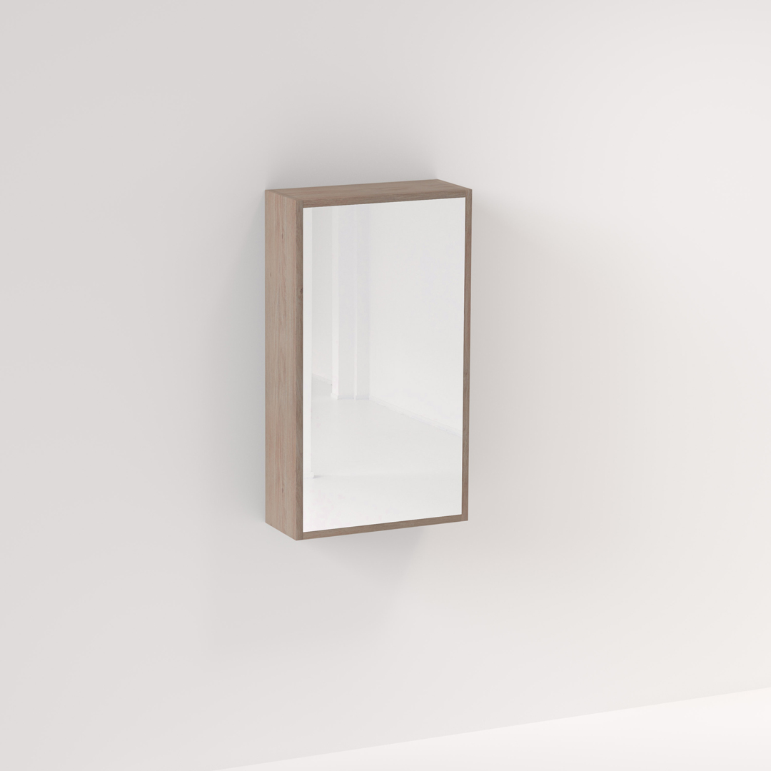 Myra 1 Door Mirror Cabinet 450mm - Pure Oak