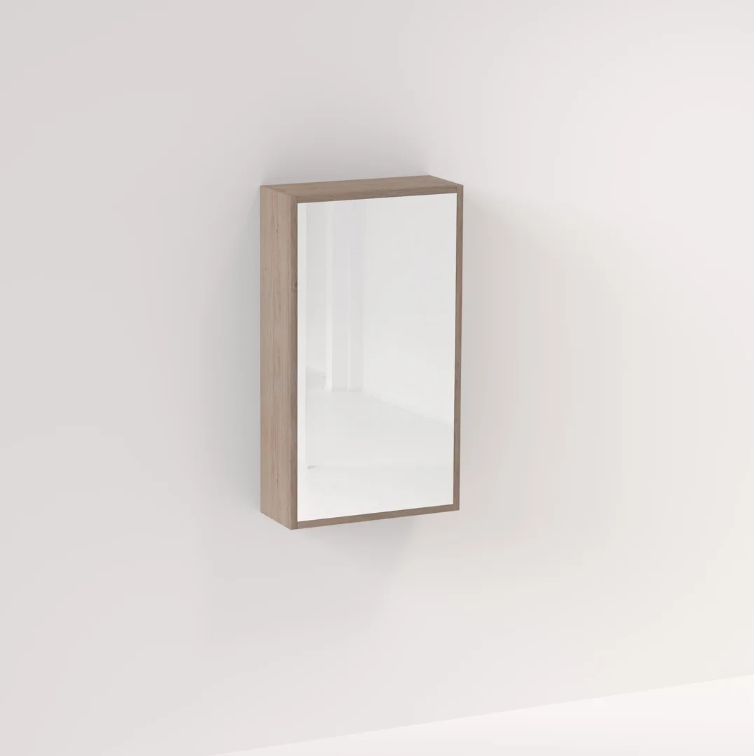 Myra 1 Door Mirror Cabinet 450mm - Pure Oak - Feature
