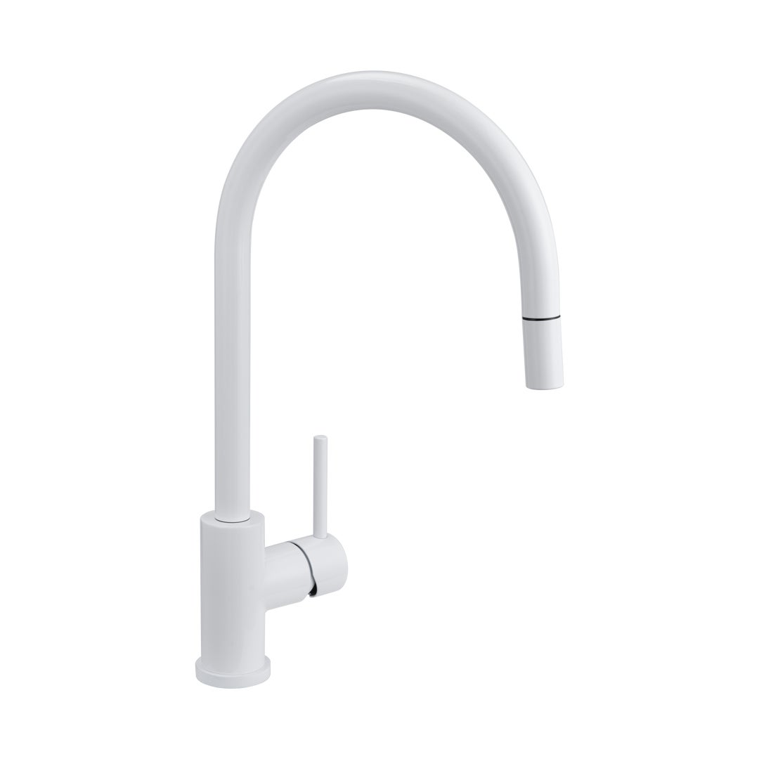 Elysian Commercial Pull-Out Kitchen Mixer - White
