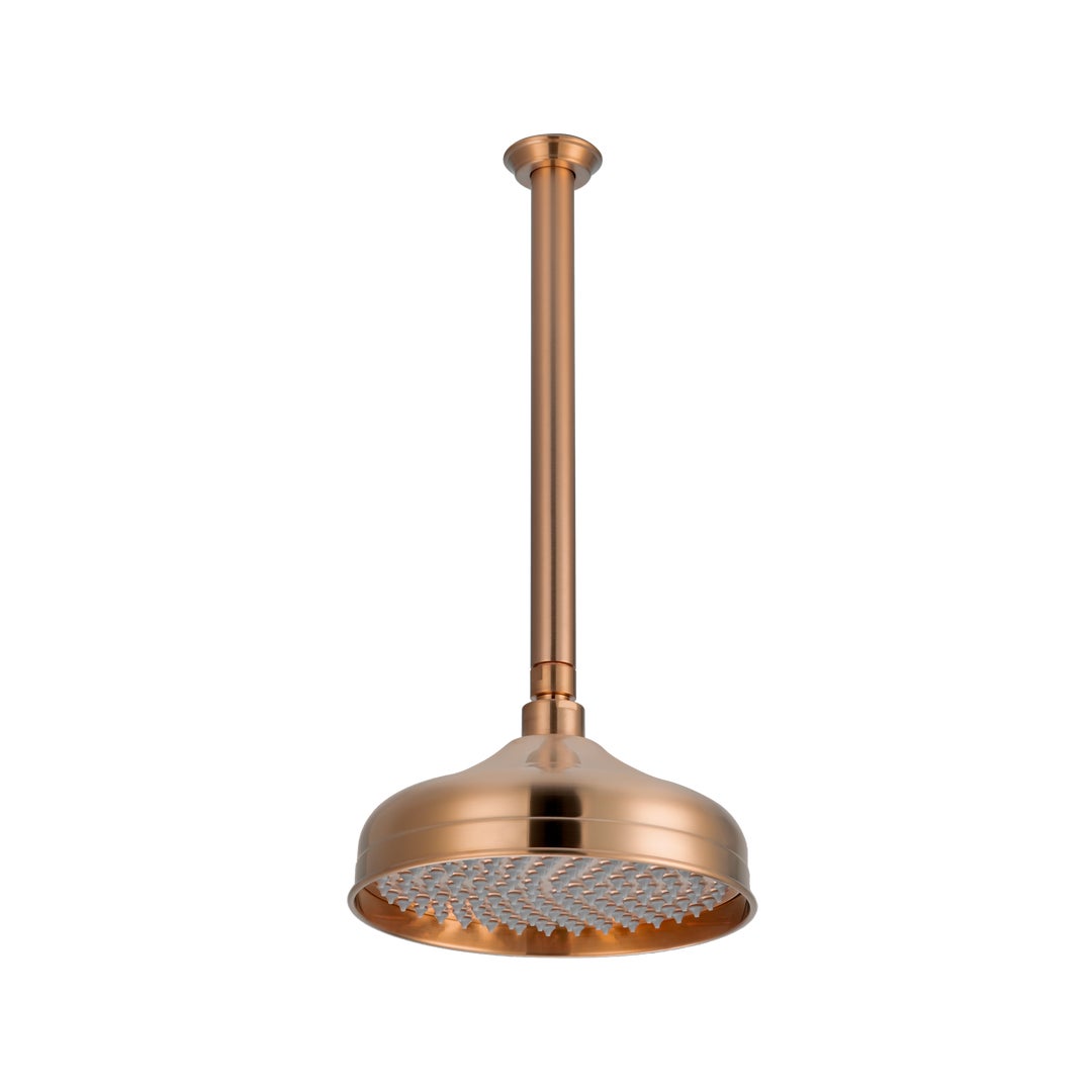 Kingsley Shower Dropper 300mm and Head Set - Brushed Copper